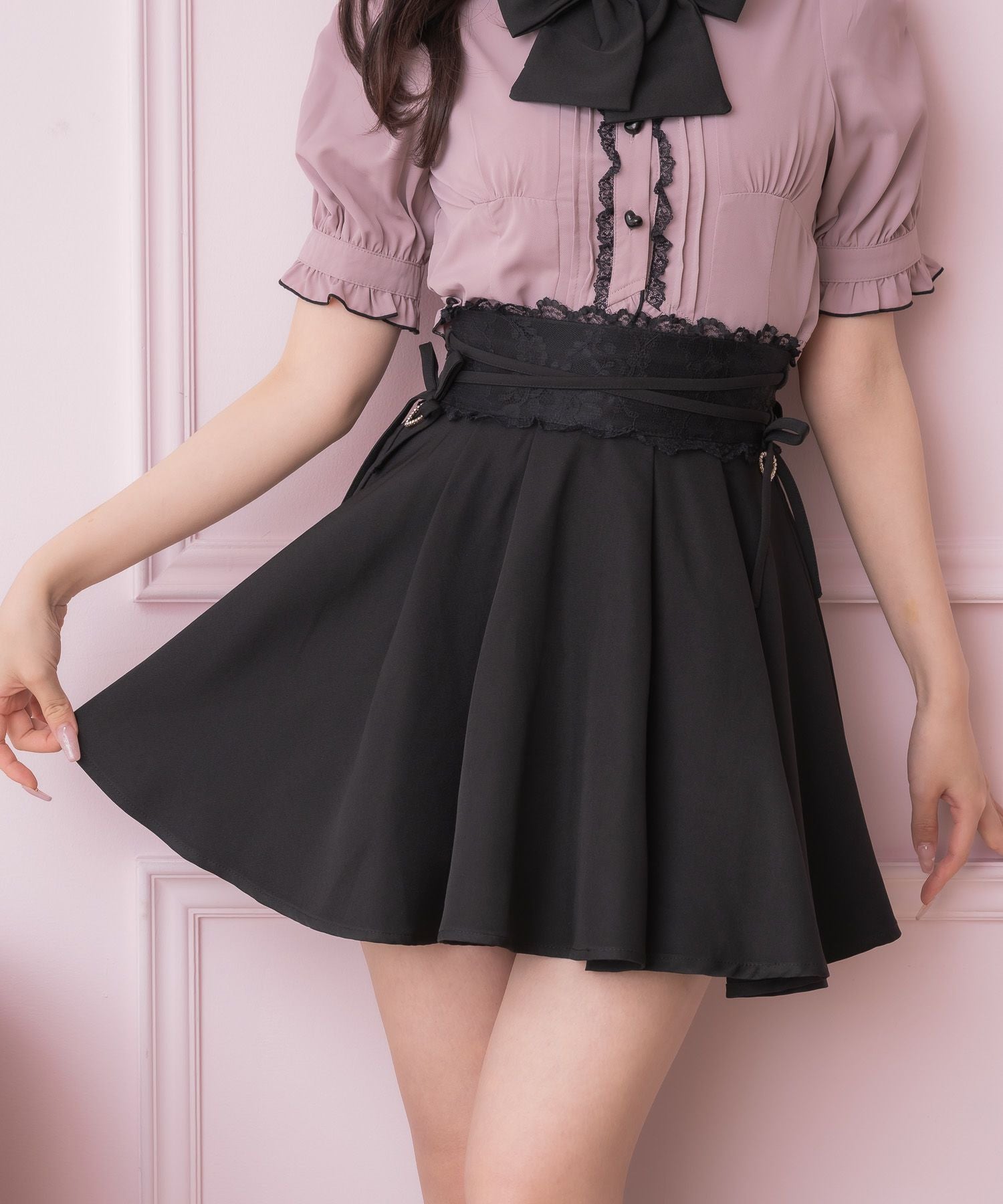ENFÖLD リボンスカート 36 ブラック　美品 クロスリボンデザインスカート | Rlab store