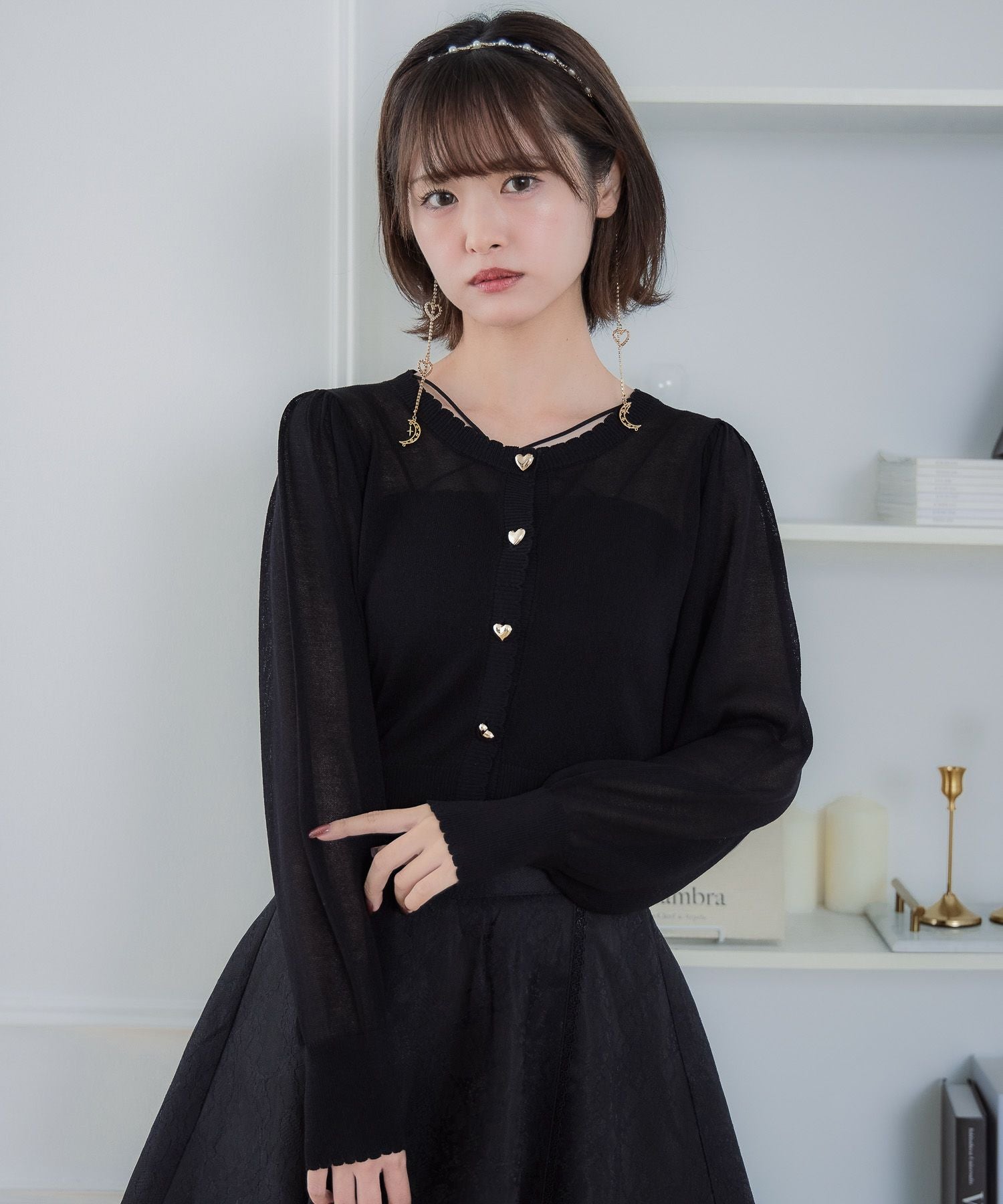専用♡ ハート釦シアーニットカーデ | Rlab store