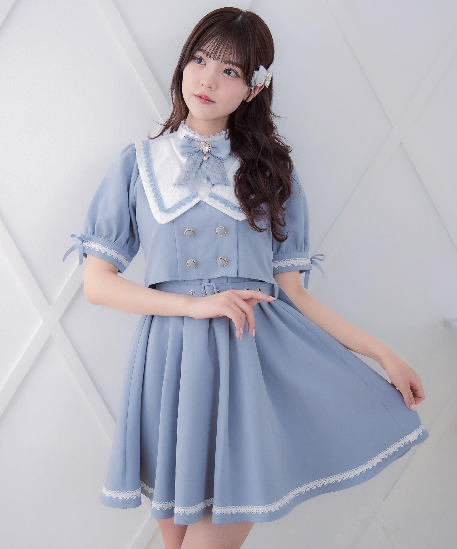 ぽ*こ様 ※即完売！新品★ROJITAチェック柄レースデカリボンセーラーワンピー レイヤードセーラーワンピース | Rlab store