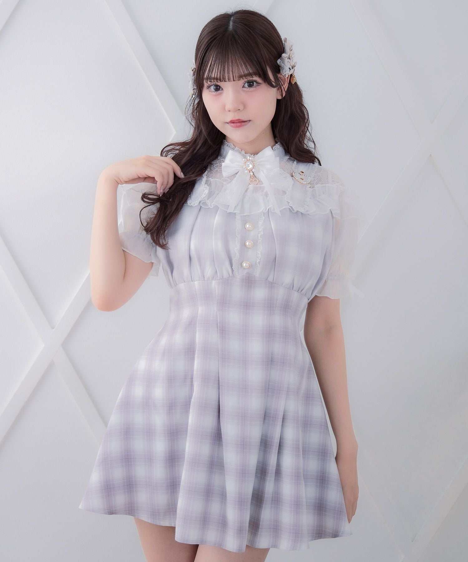 肩ベルトデザインドッキングワンピース | Rlab store