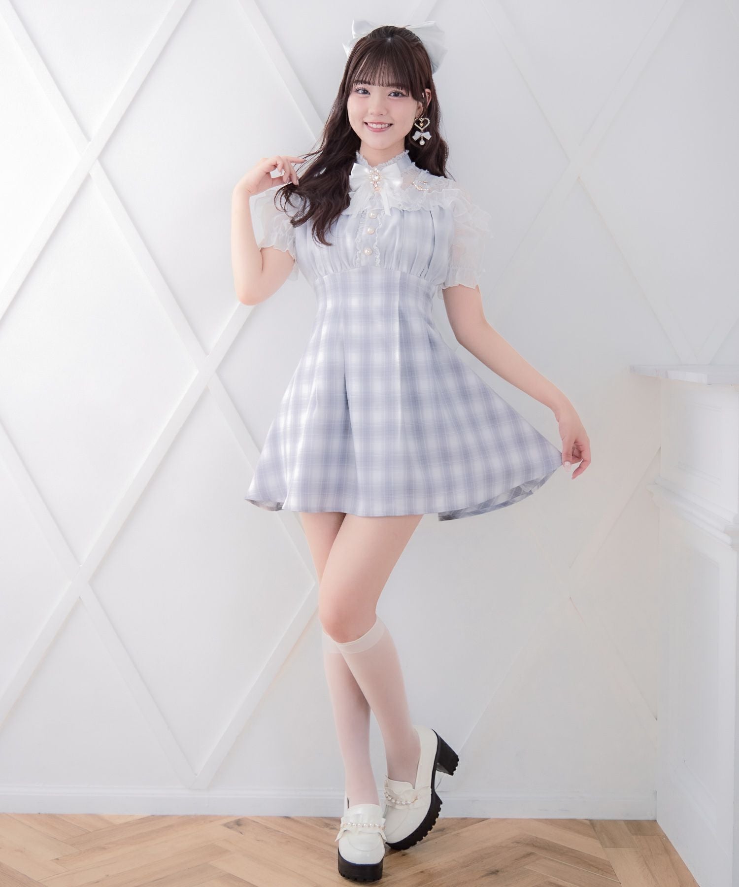 肩ベルトデザインドッキングワンピース | Rlab store
