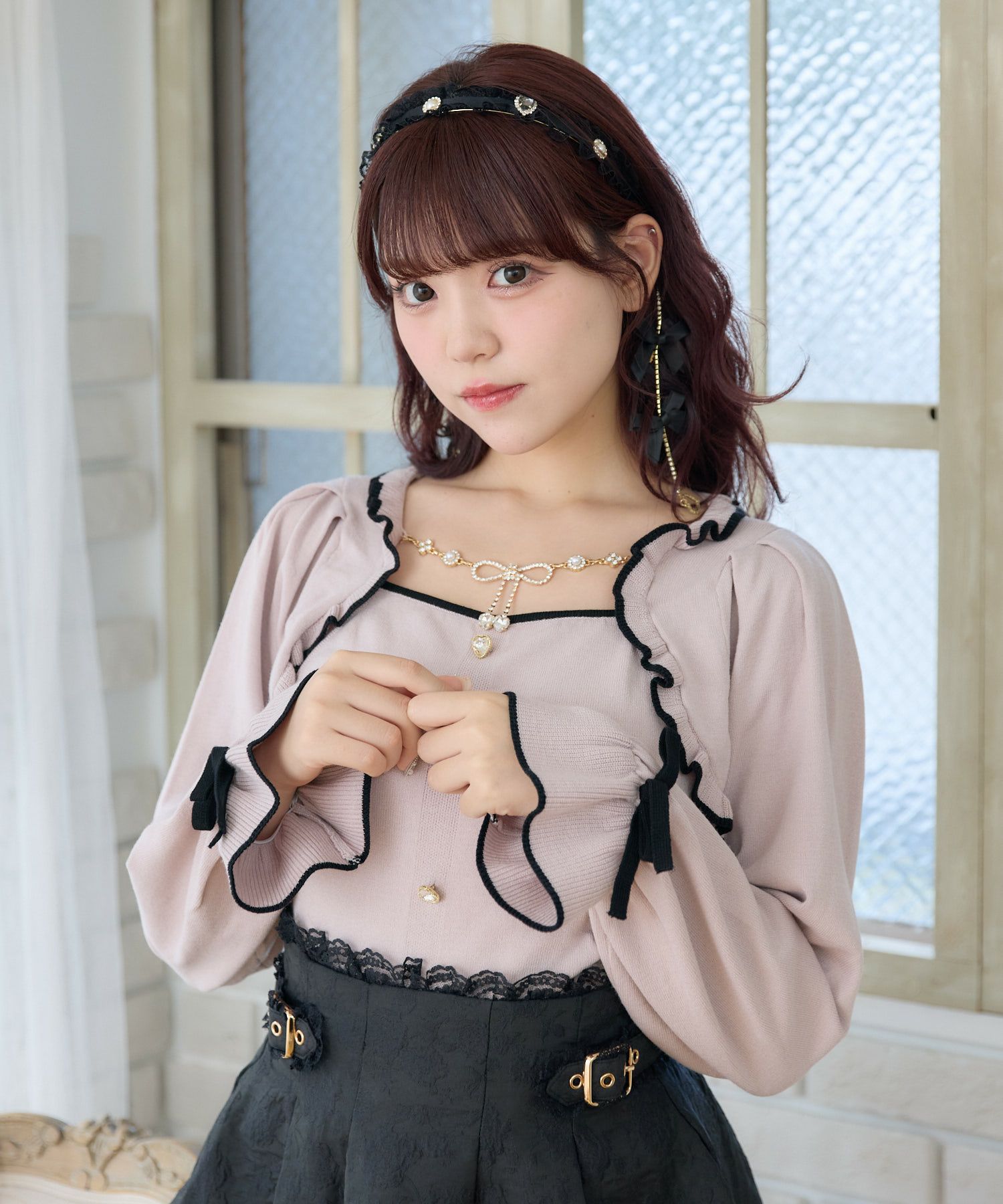ROJITA リボンチェーン付きボレロドッキングニット リボンチェーン付きボレロドッキングニット | Rlab store