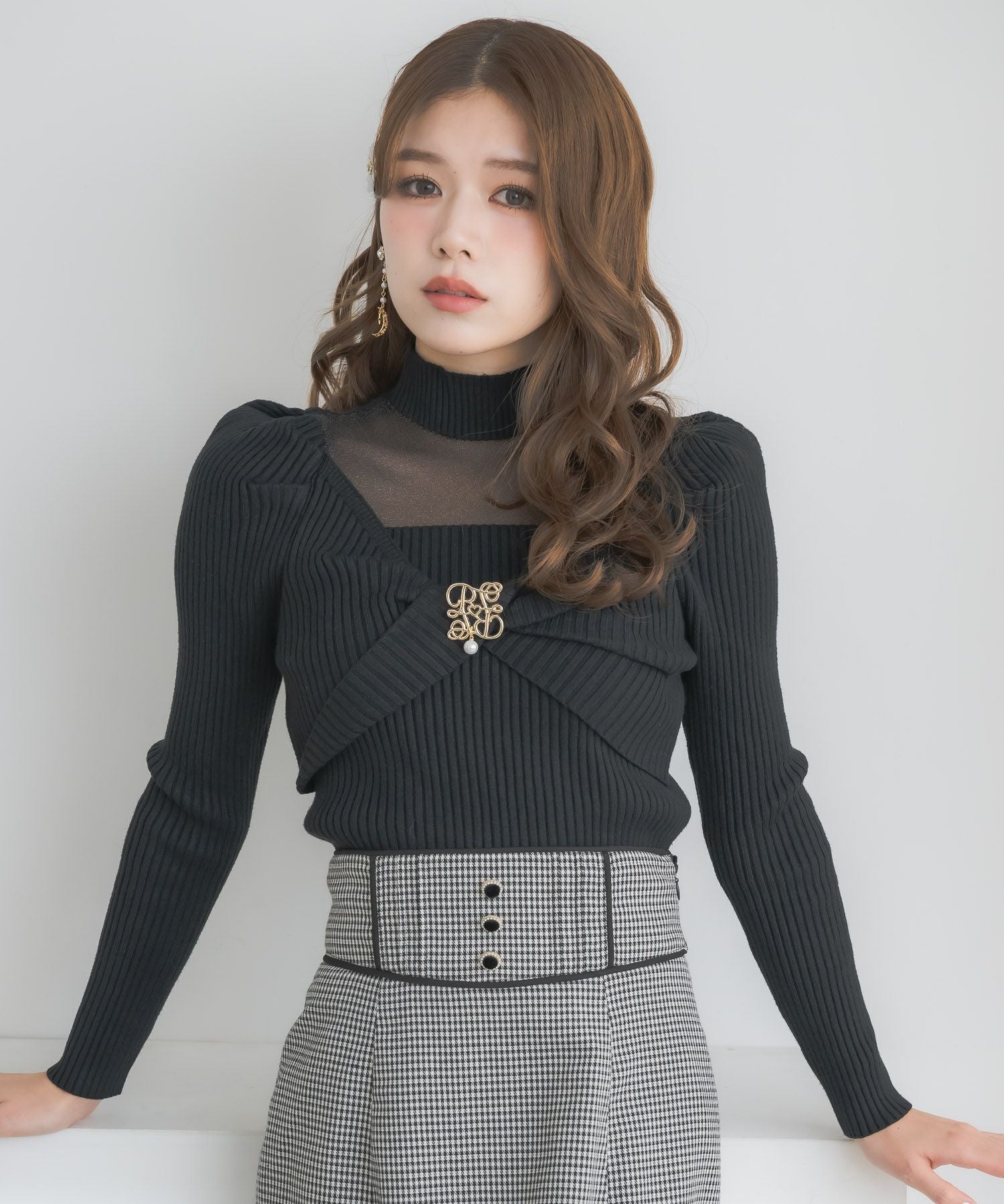 シアーデコルテツイストリボンニット | Rlab store