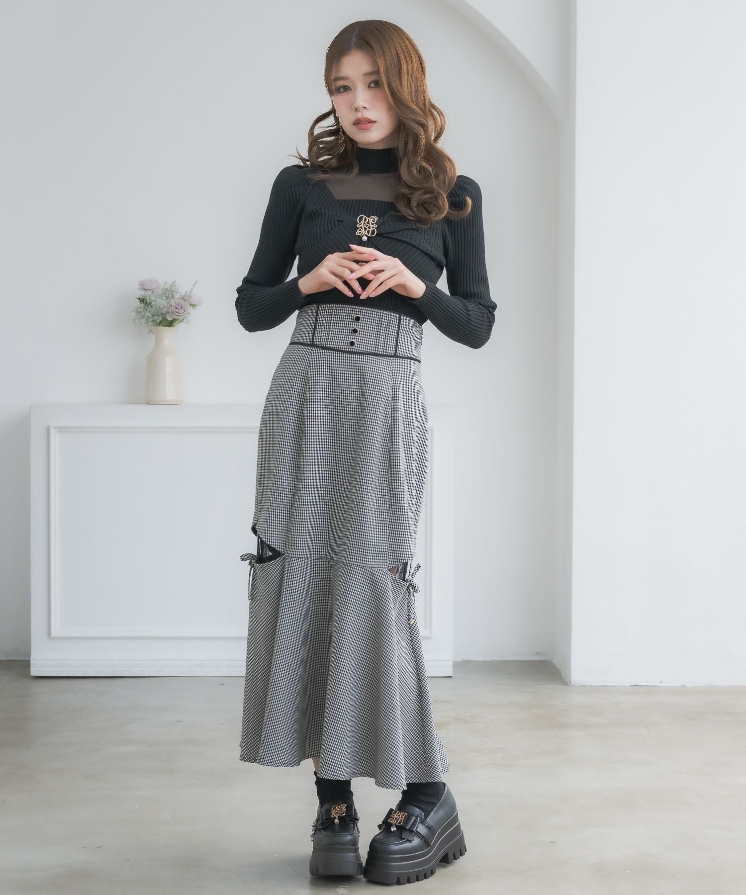 シアーデコルテツイストリボンニット | Rlab store