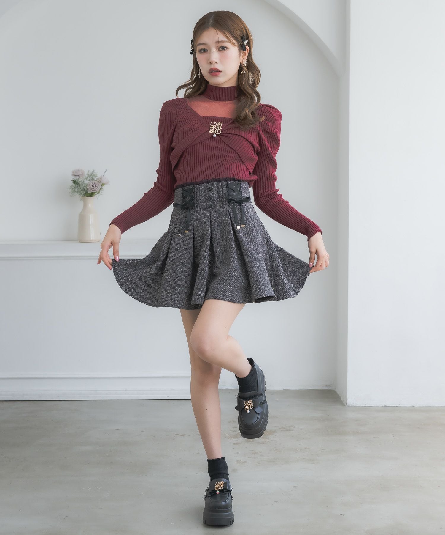 シアーデコルテツイストリボンニット | Rlab store