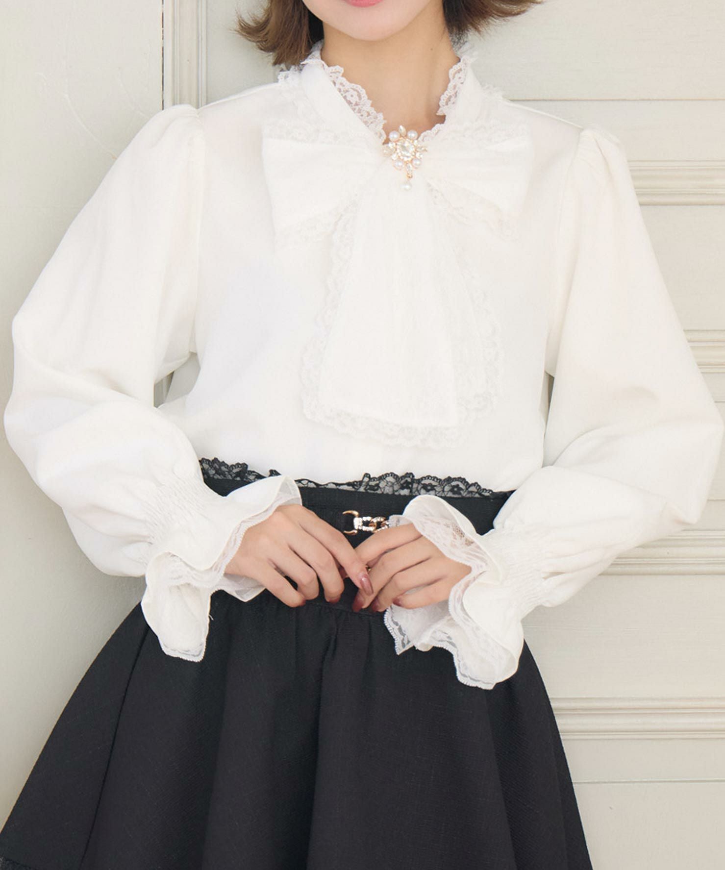 レースボウタイブラウス | Rlab store