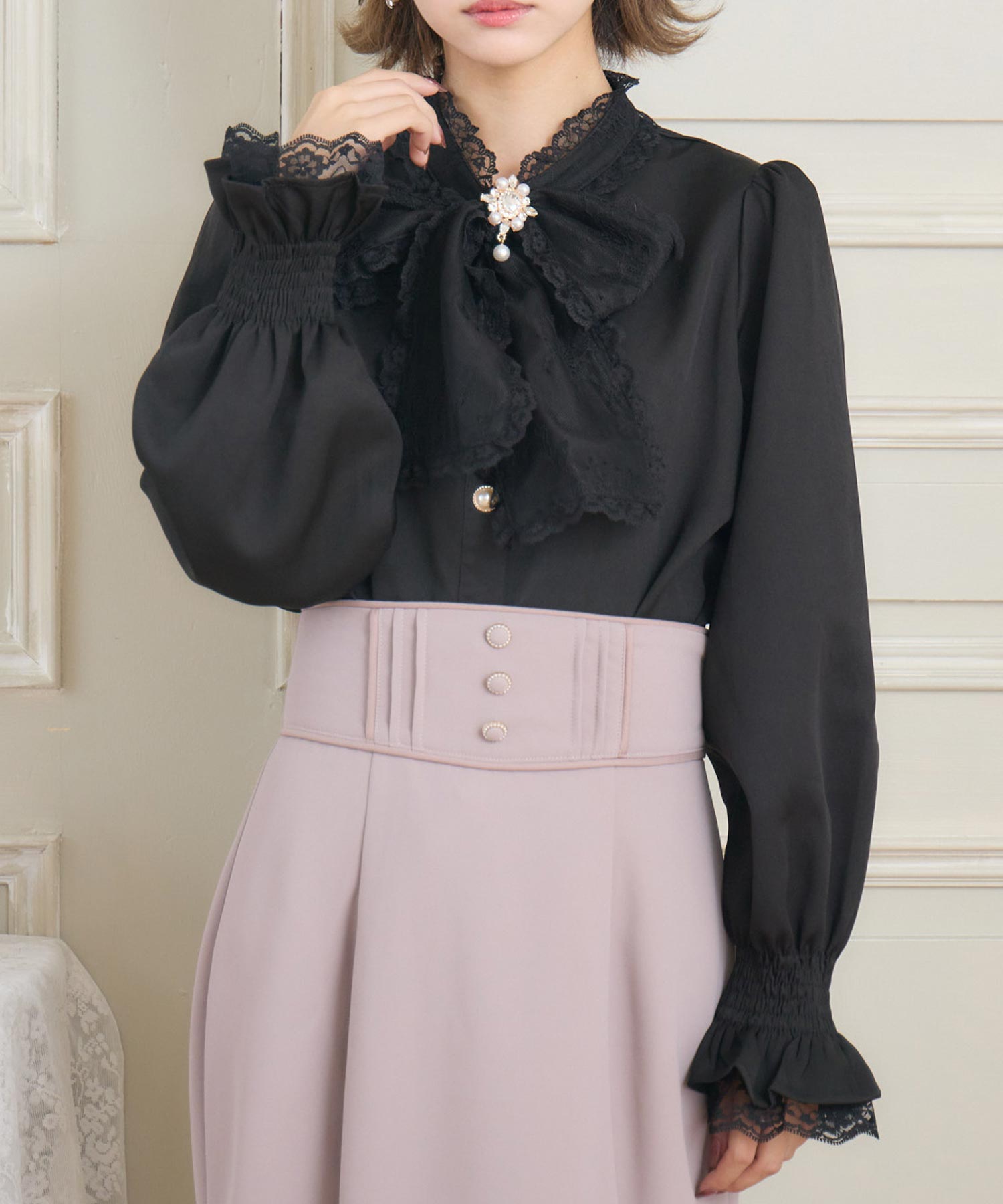 レースボウタイブラウス | Rlab store