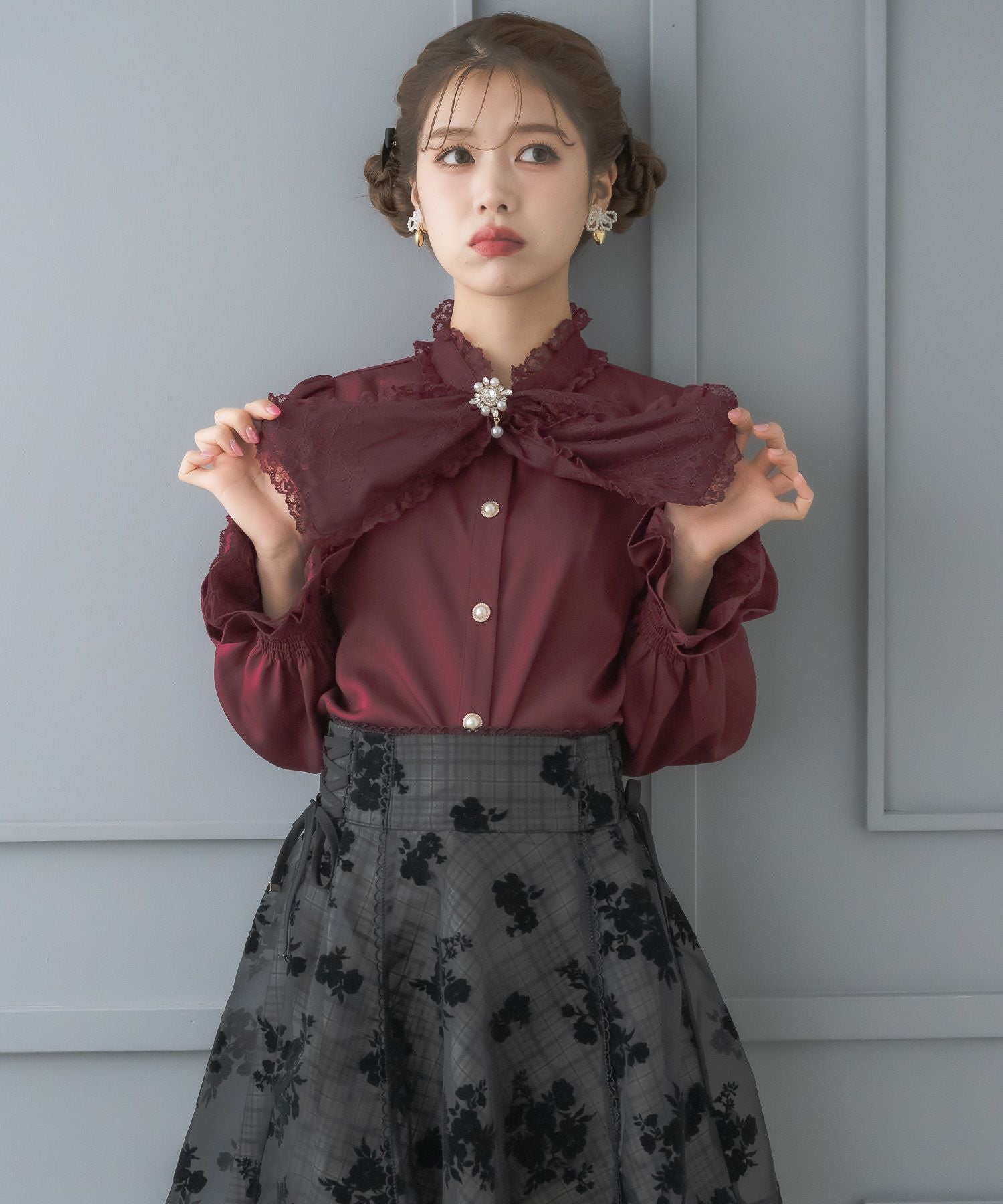 レースボウタイブラウス | Rlab store