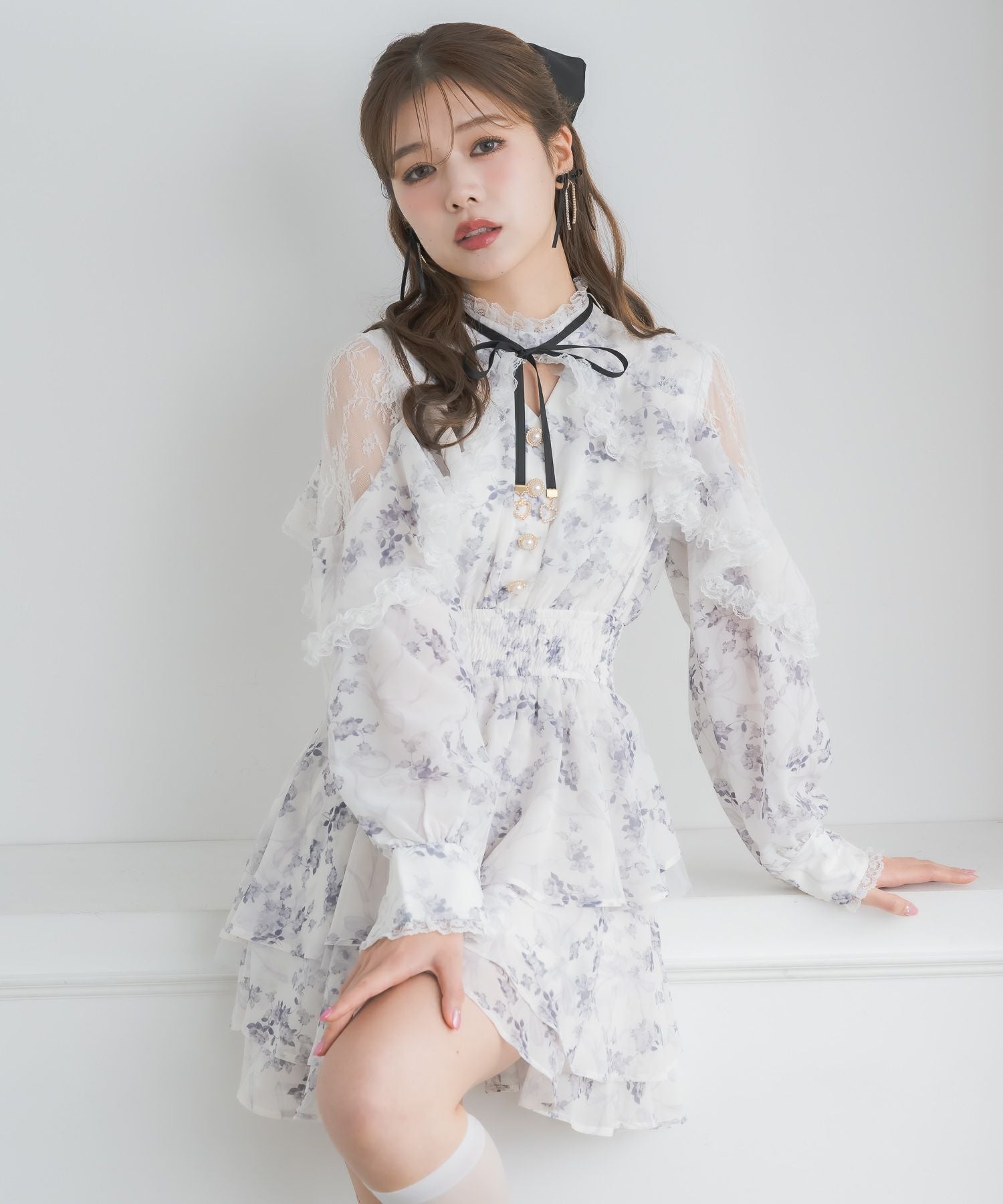 ラッフルティアードフレアミニワンピース | Rlab store