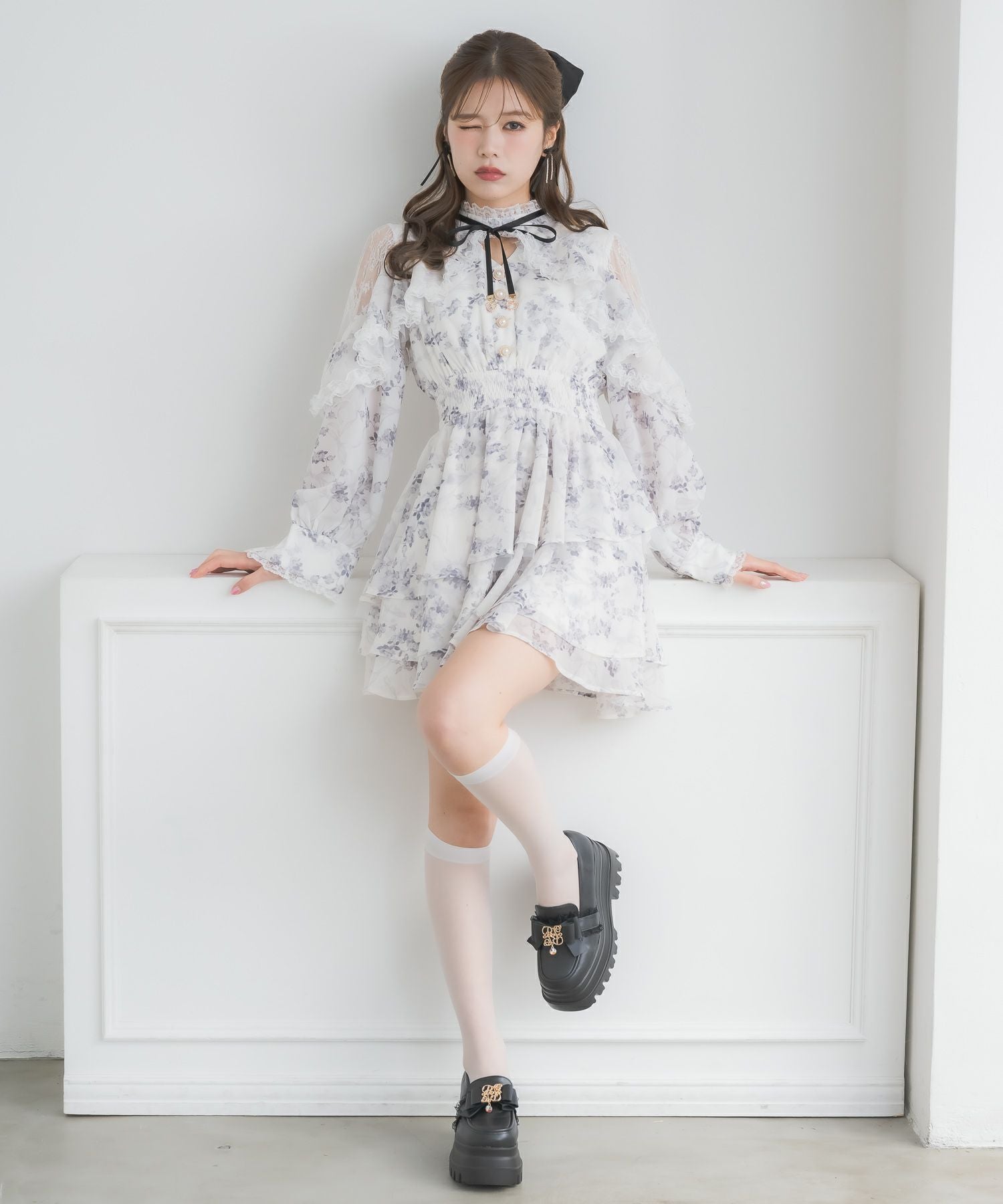 ラッフルティアードフレアミニワンピース | Rlab store