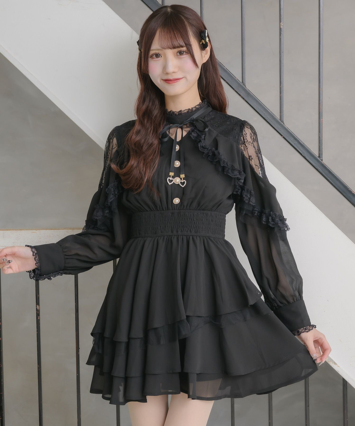 ラッフルティアードフレアミニワンピース | Rlab store