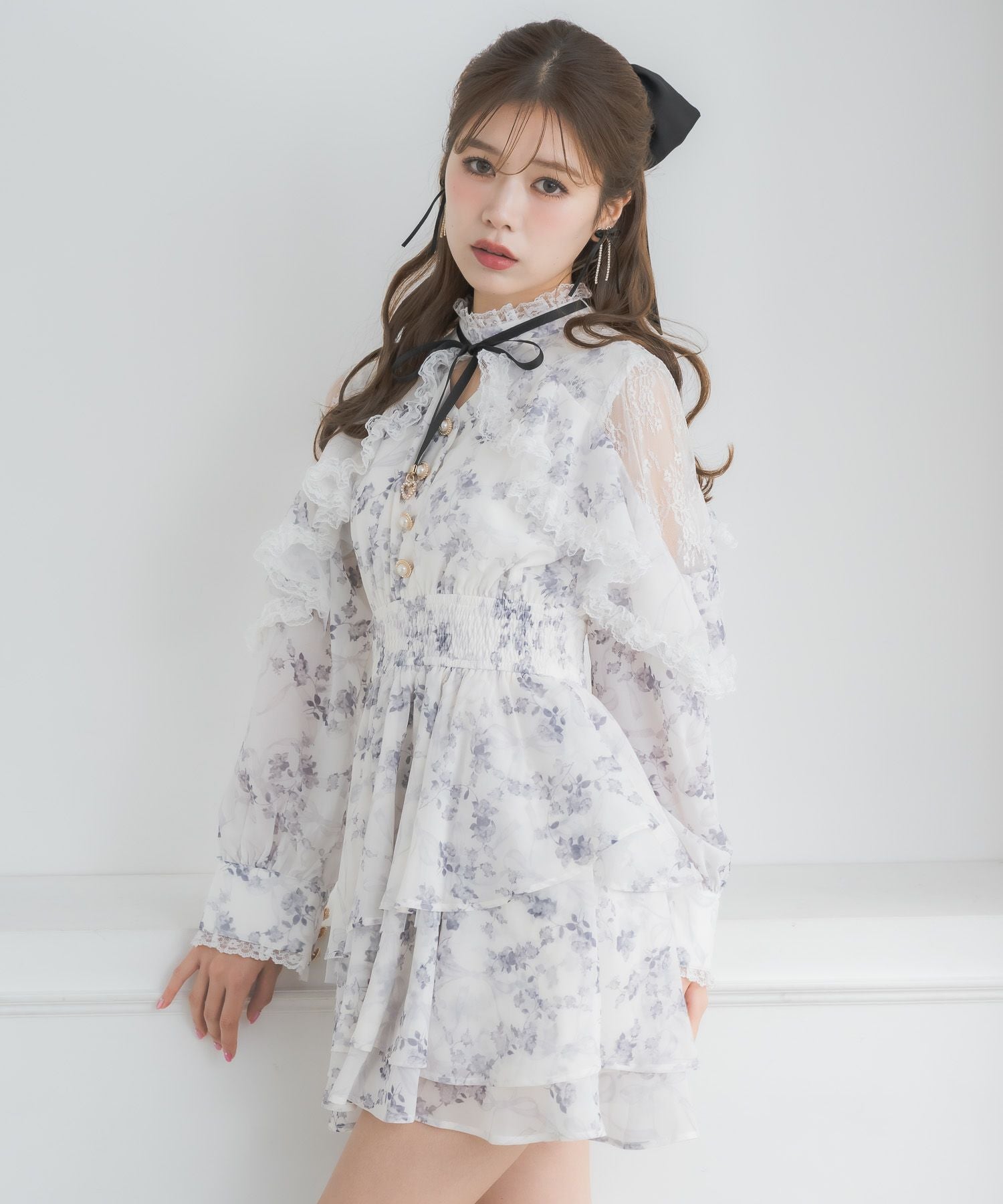 ラッフルティアードフレアミニワンピース | Rlab store