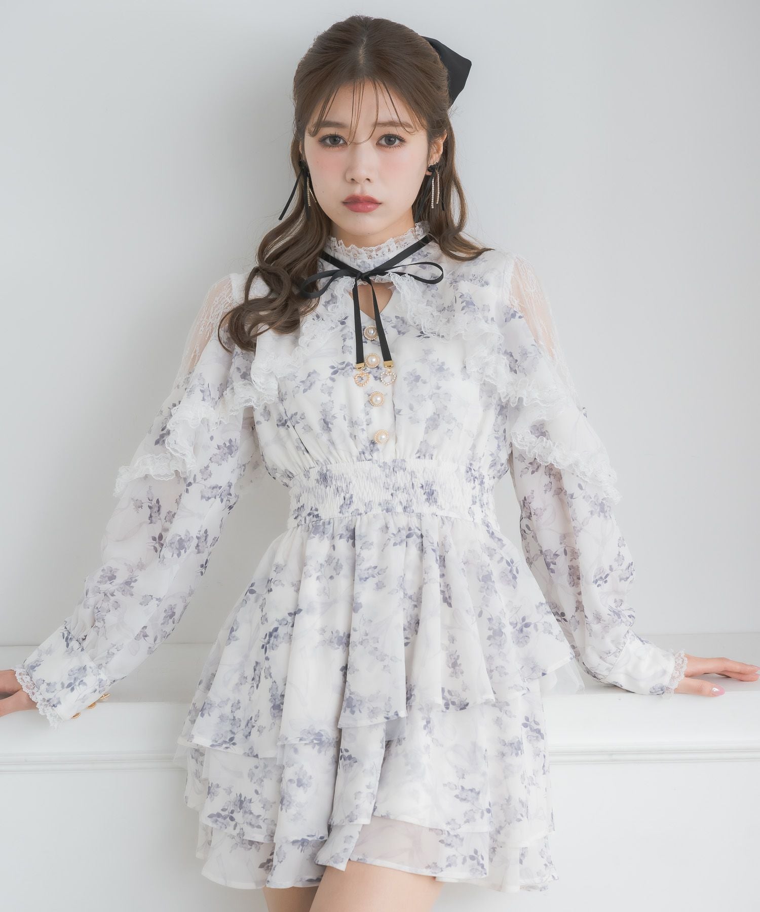 ラッフルティアードフレアミニワンピース | Rlab store