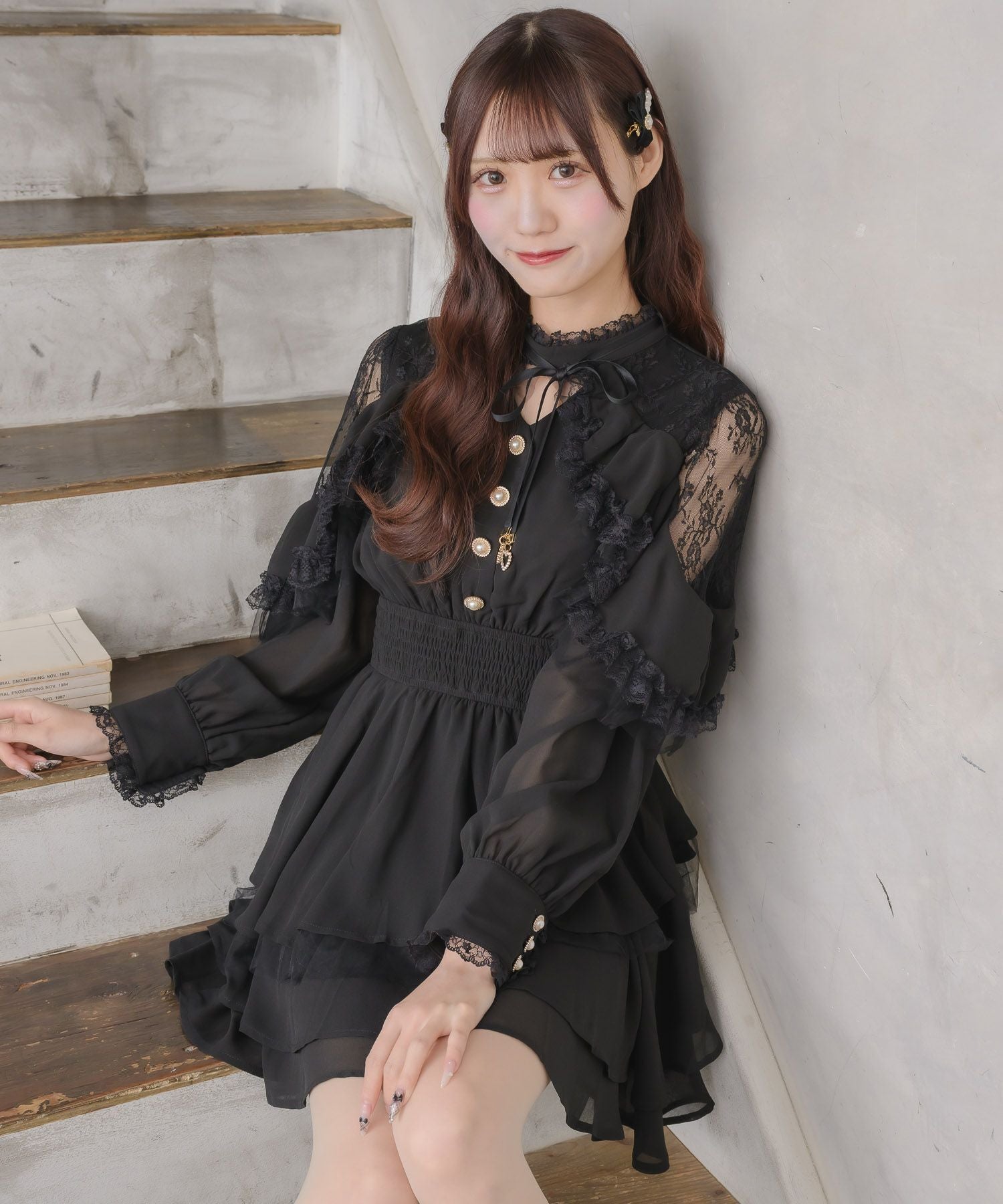 ラッフルティアードフレアミニワンピース | Rlab store