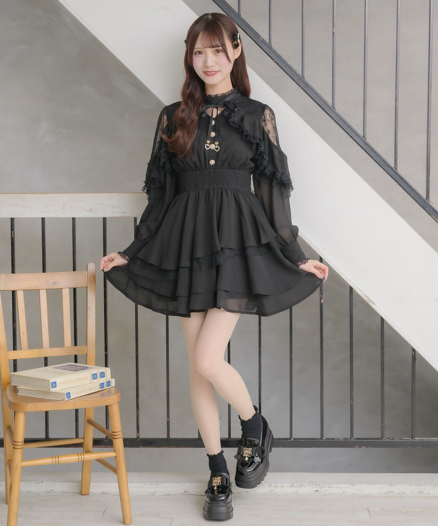 ラッフルティアードフレアミニワンピース | Rlab store