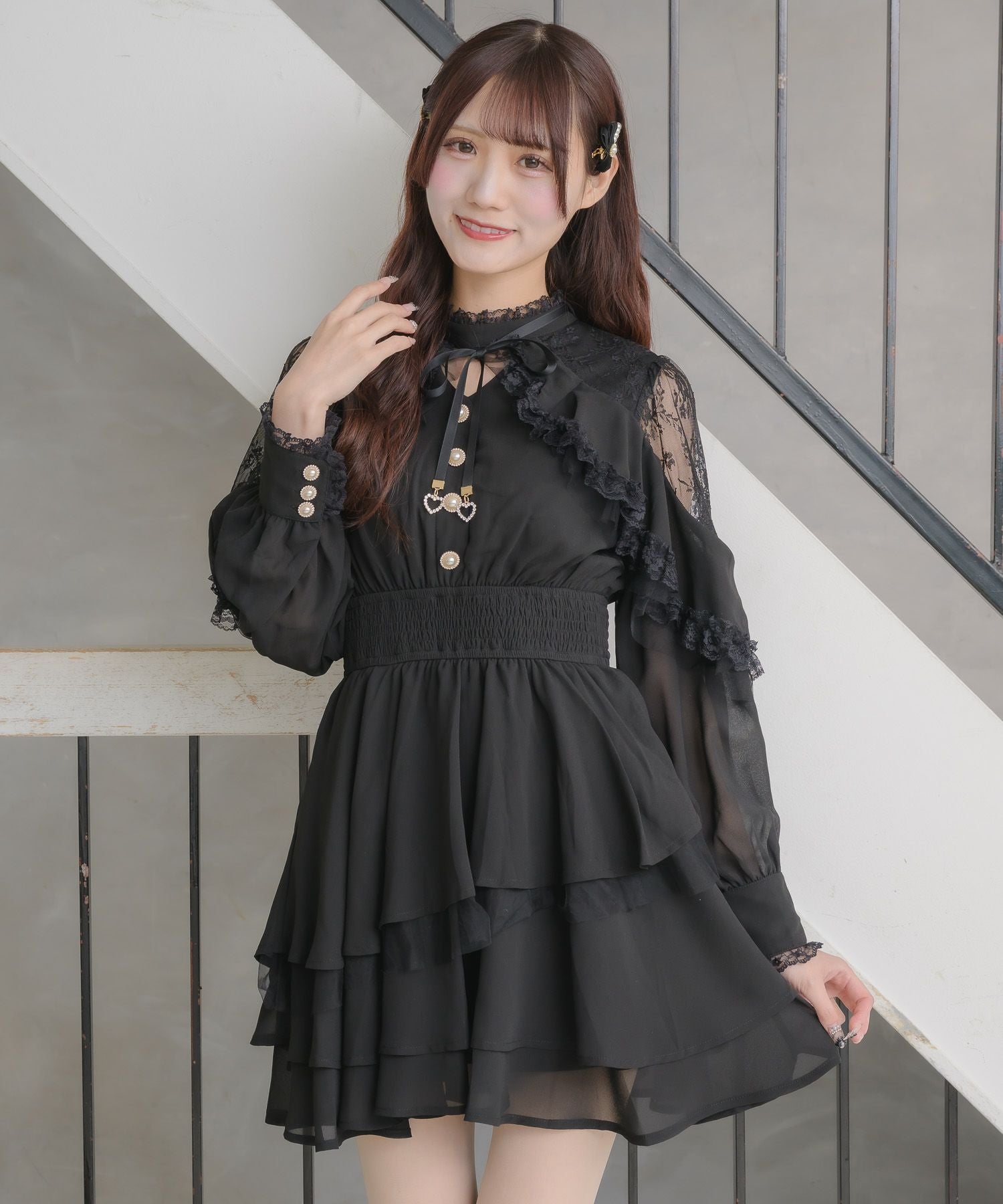 ラッフルティアードフレアミニワンピース | Rlab store