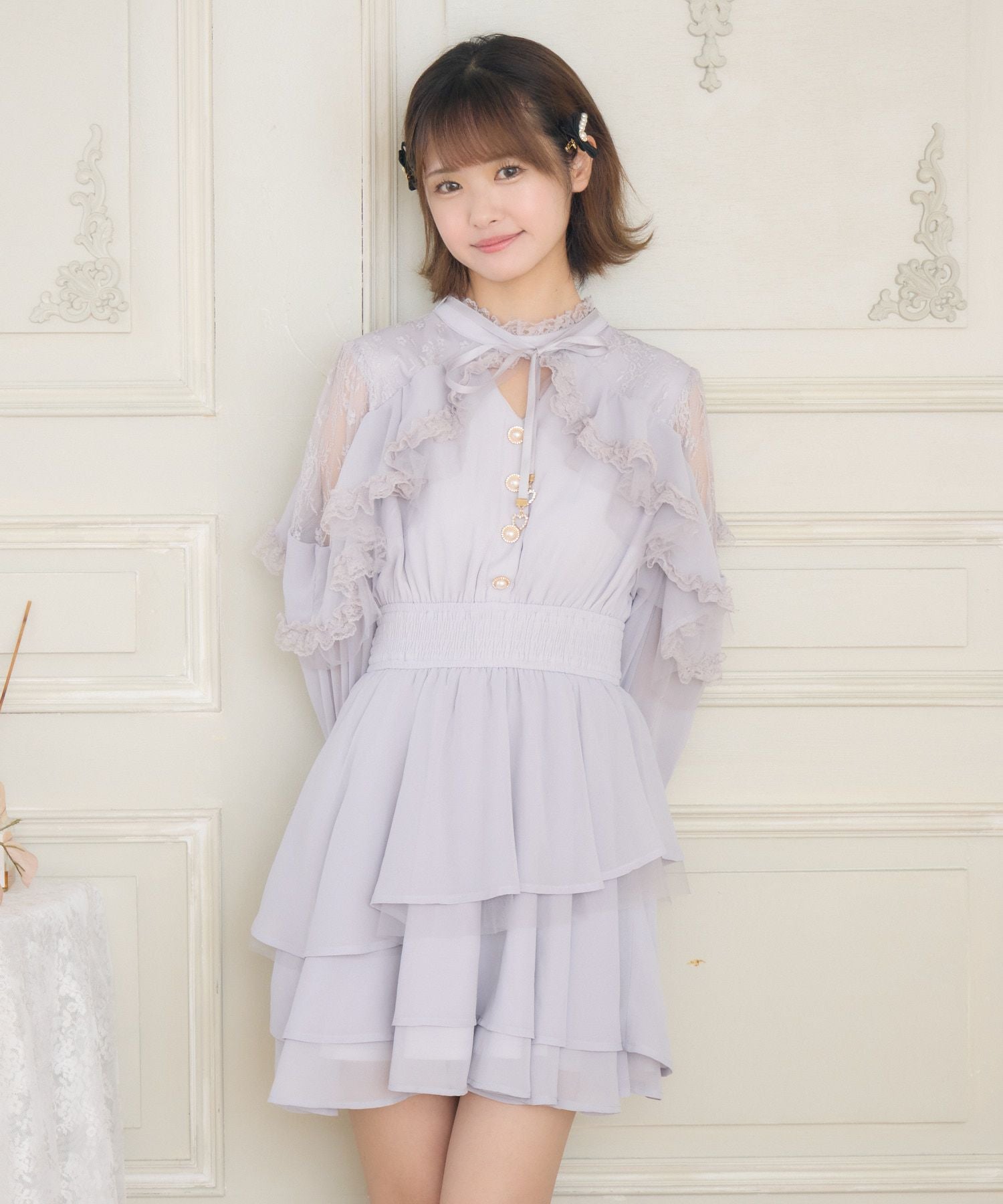 ラッフルティアードフレアミニワンピース | Rlab store