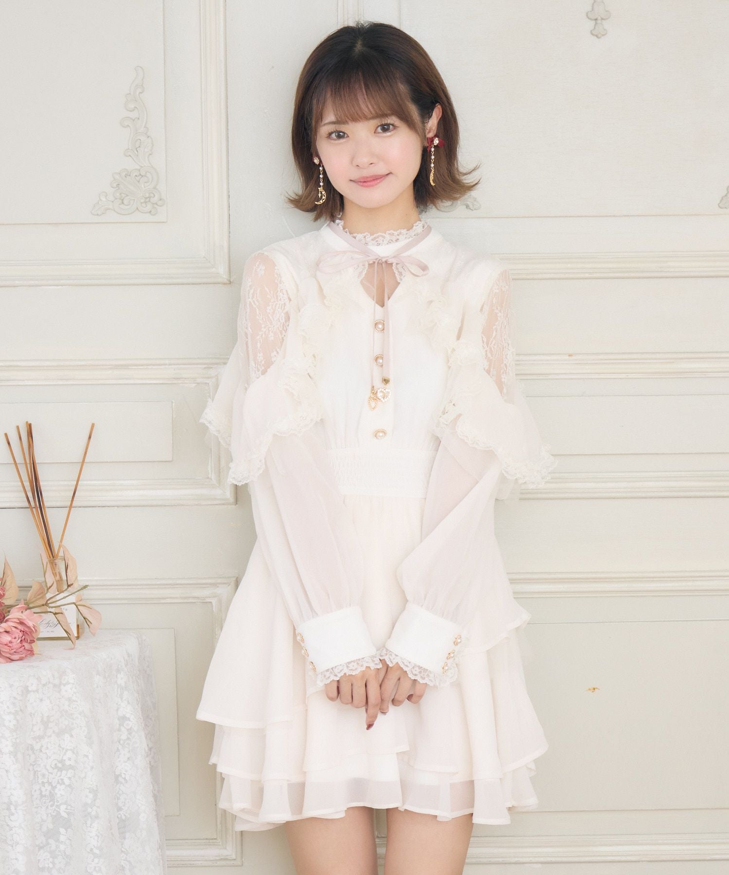 ラッフルティアードフレアミニワンピース | Rlab store