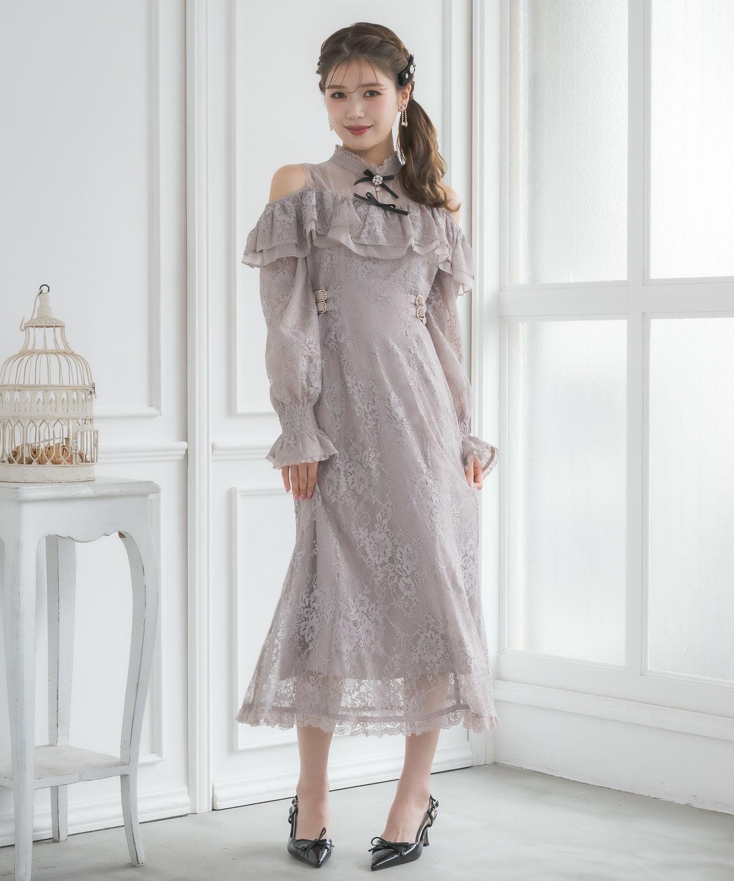 肩開き総レースワンピース | Rlab store