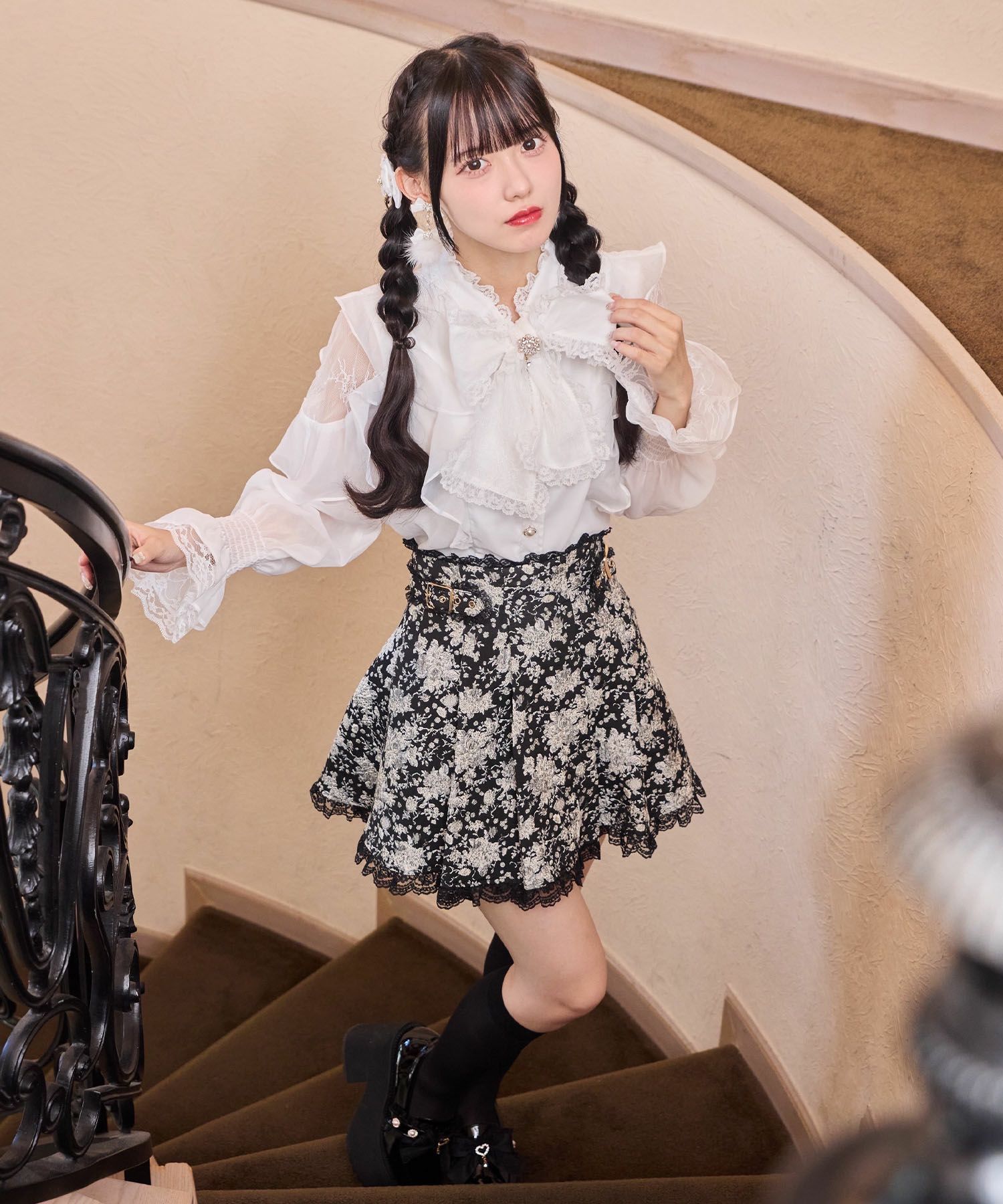 花柄ジャガードミニスカパン | Rlab store