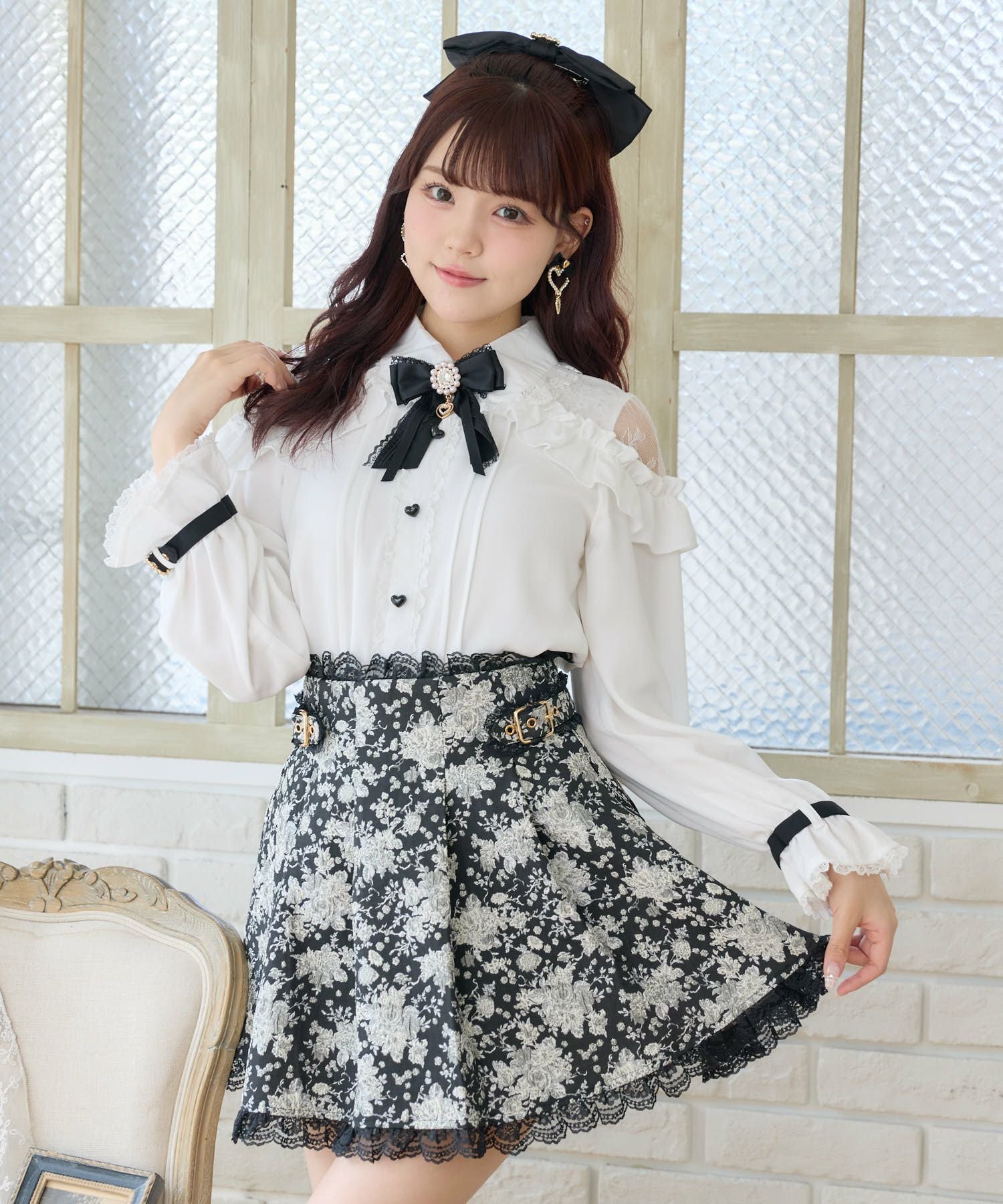 花柄ジャガードミニスカパン | Rlab store