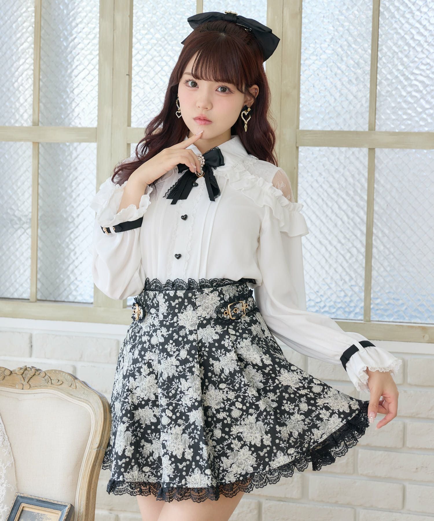 花柄ジャガードミニスカパン | Rlab store