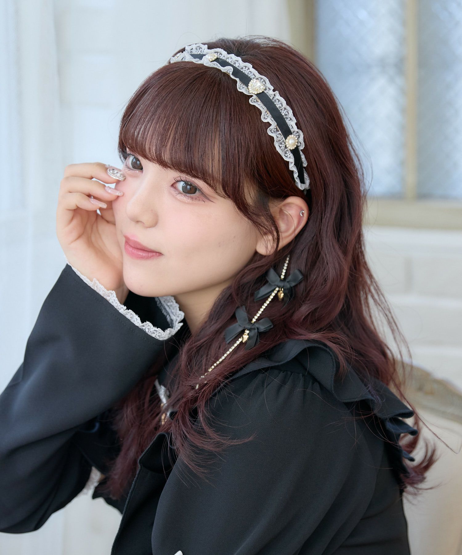 チェーンリボンレースフリルカチューシャ | Rlab store