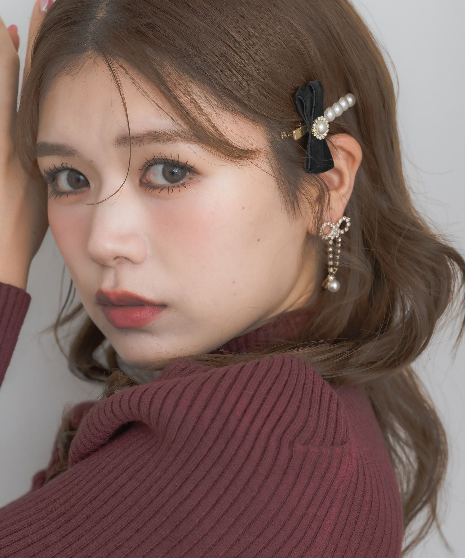 ベロアリボンパールクリップ | Rlab store