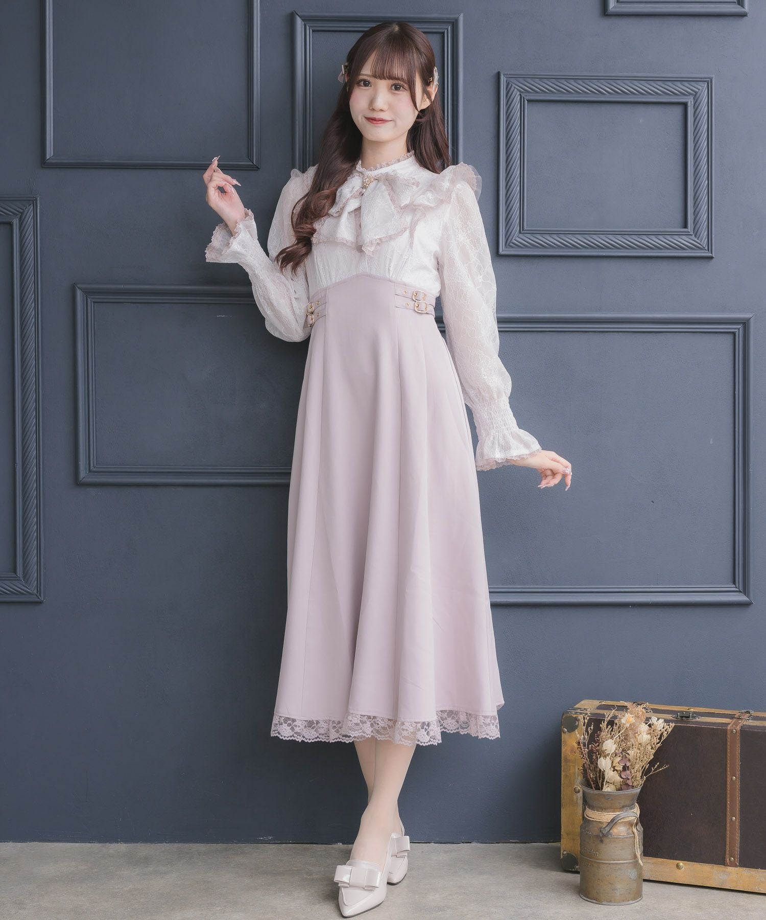 レーシードッキング長袖ワンピース | Rlab store