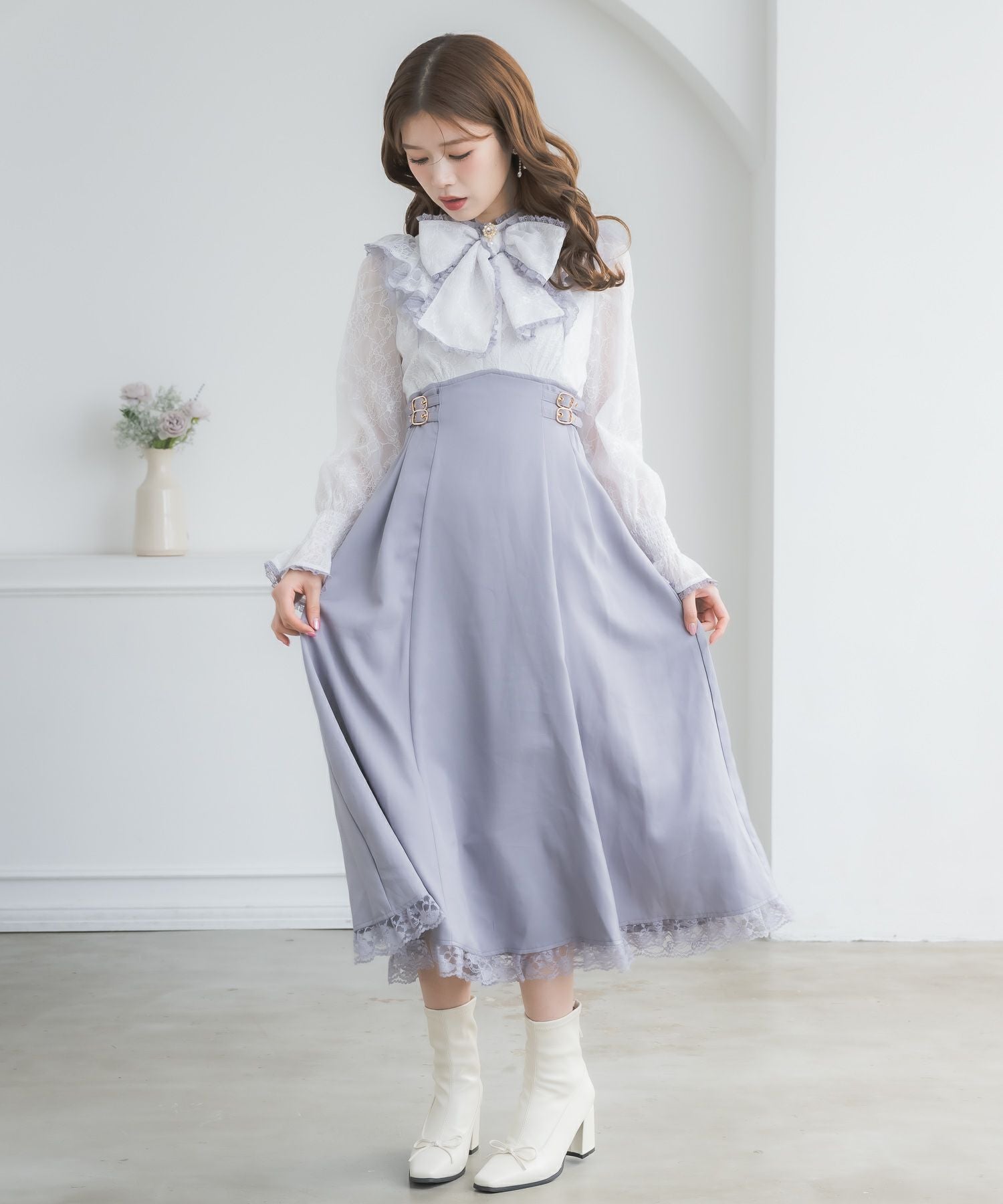 レーシードッキング長袖ワンピース | Rlab store