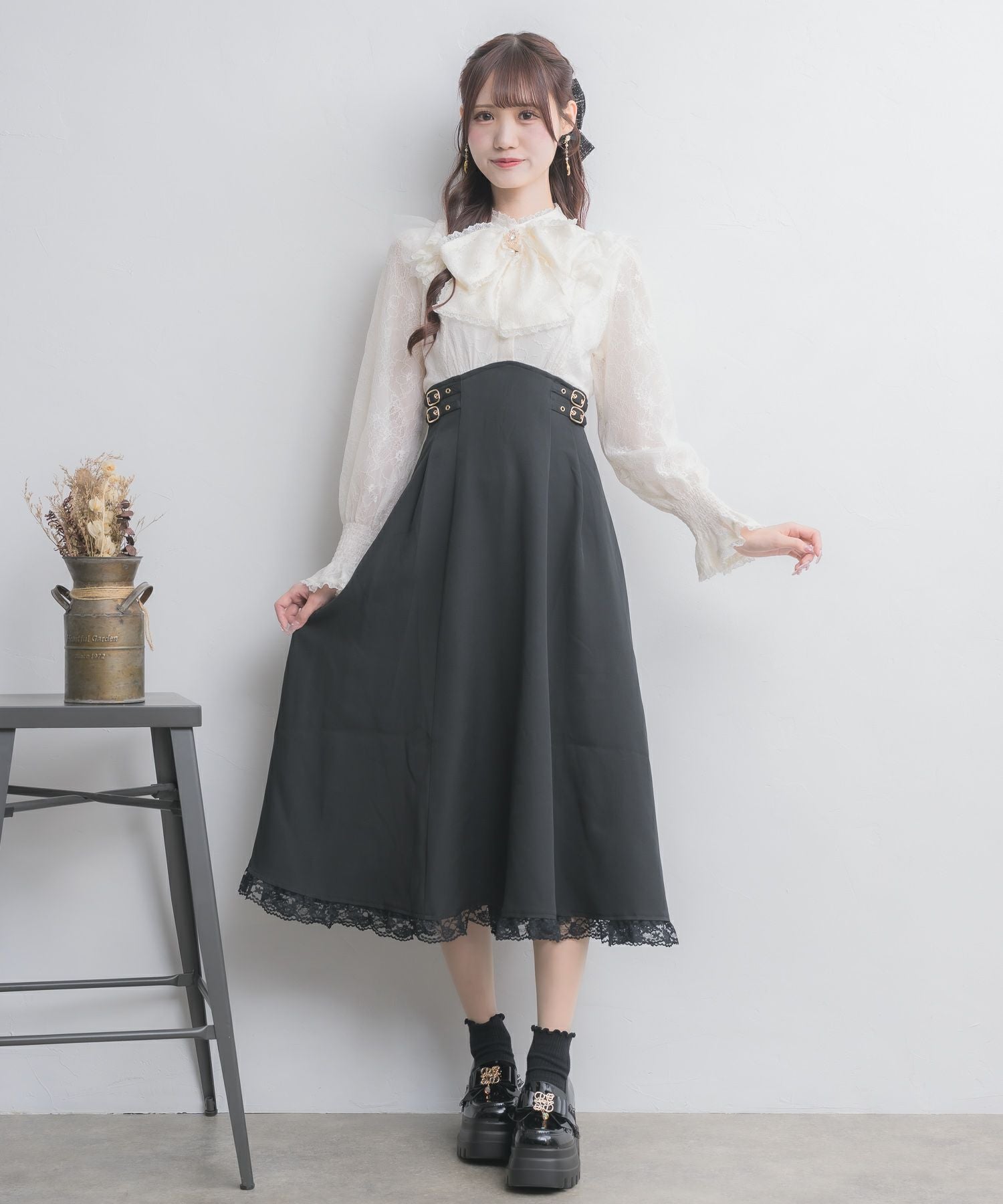 レーシードッキング長袖ワンピース | Rlab store