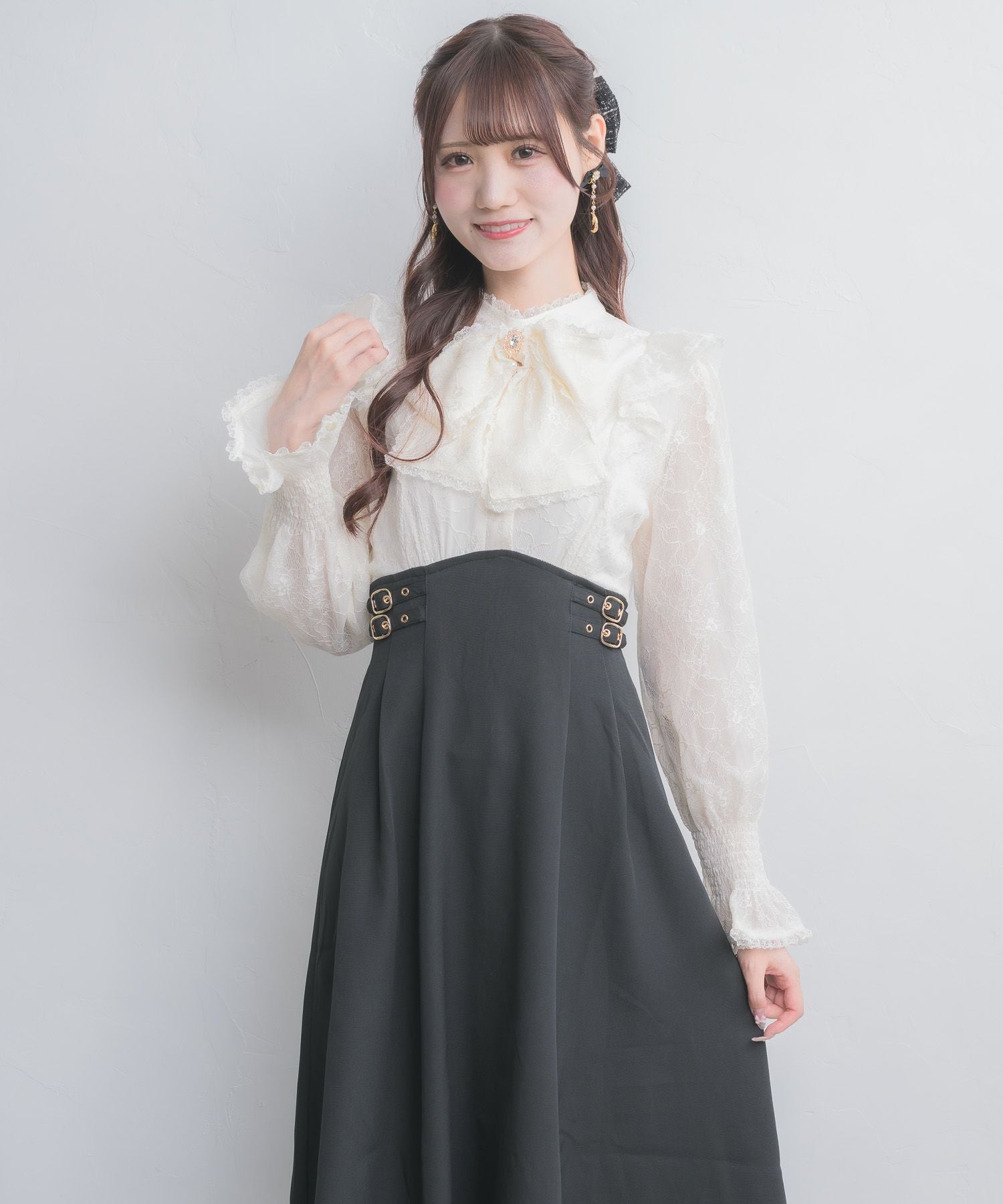 レーシードッキング長袖ワンピース | Rlab store