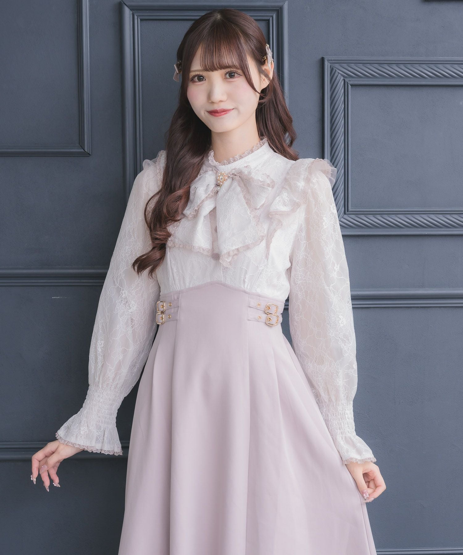 レーシードッキング長袖ワンピース | Rlab store