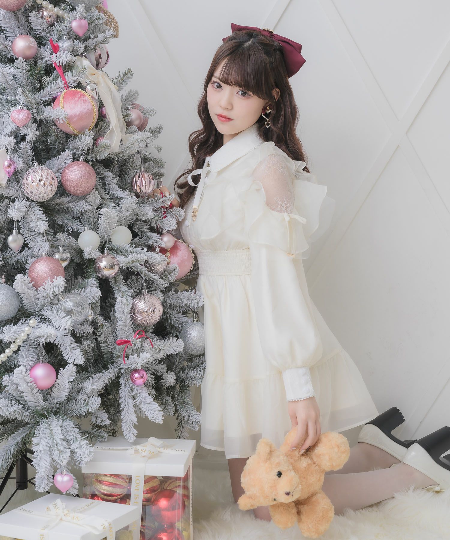 花柄チェックミニワンピース | Rlab store