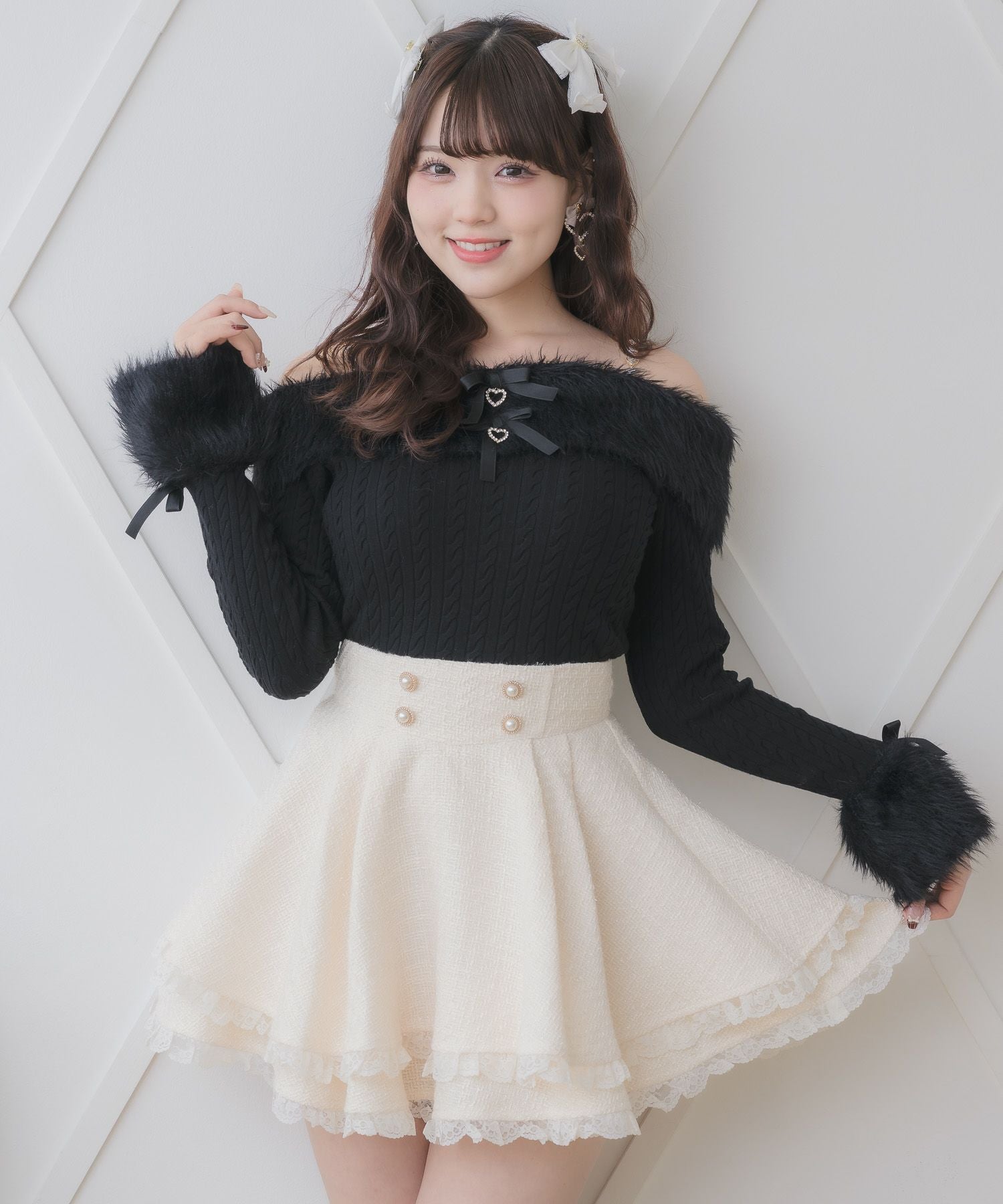 ダブルフレア裾レーススカート | Rlab store