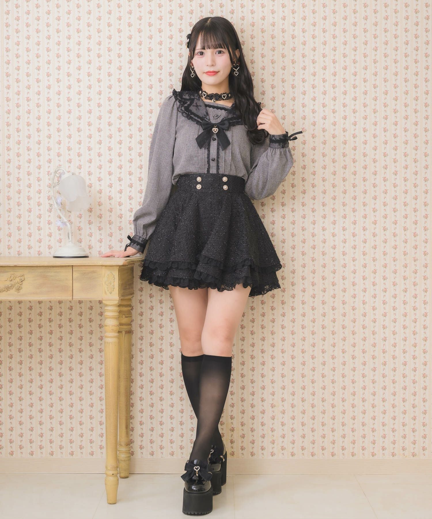 ダブルフレア裾レーススカート | Rlab store