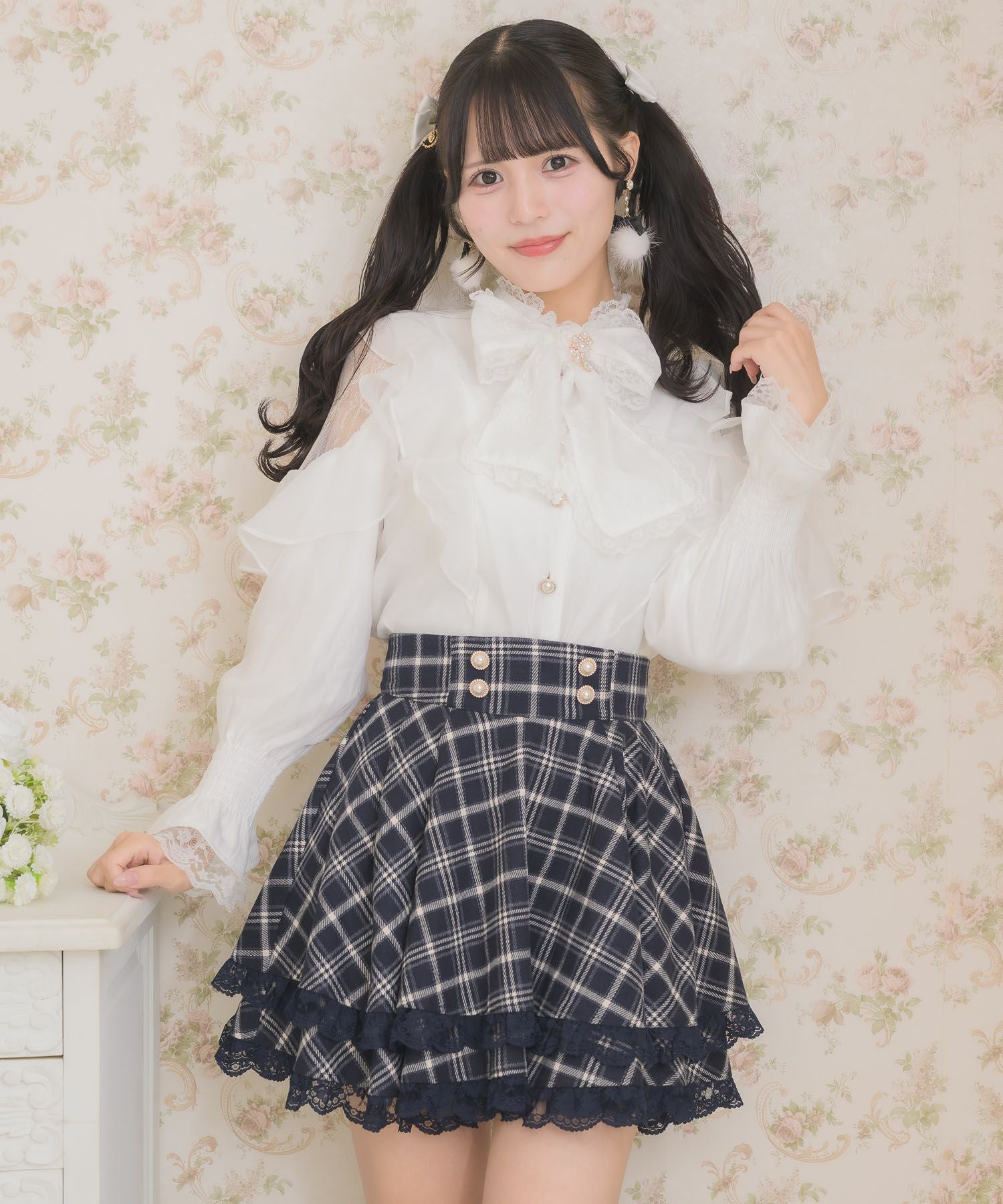 ダブルフレア裾レーススカート | Rlab store