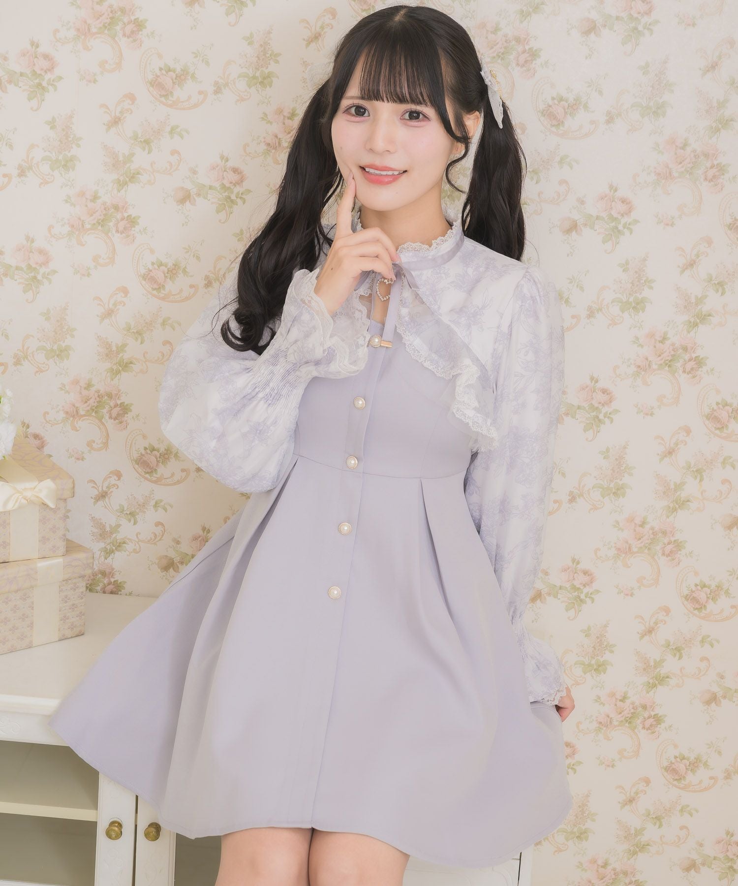 花柄シアーラッフルワンピース | Rlab store