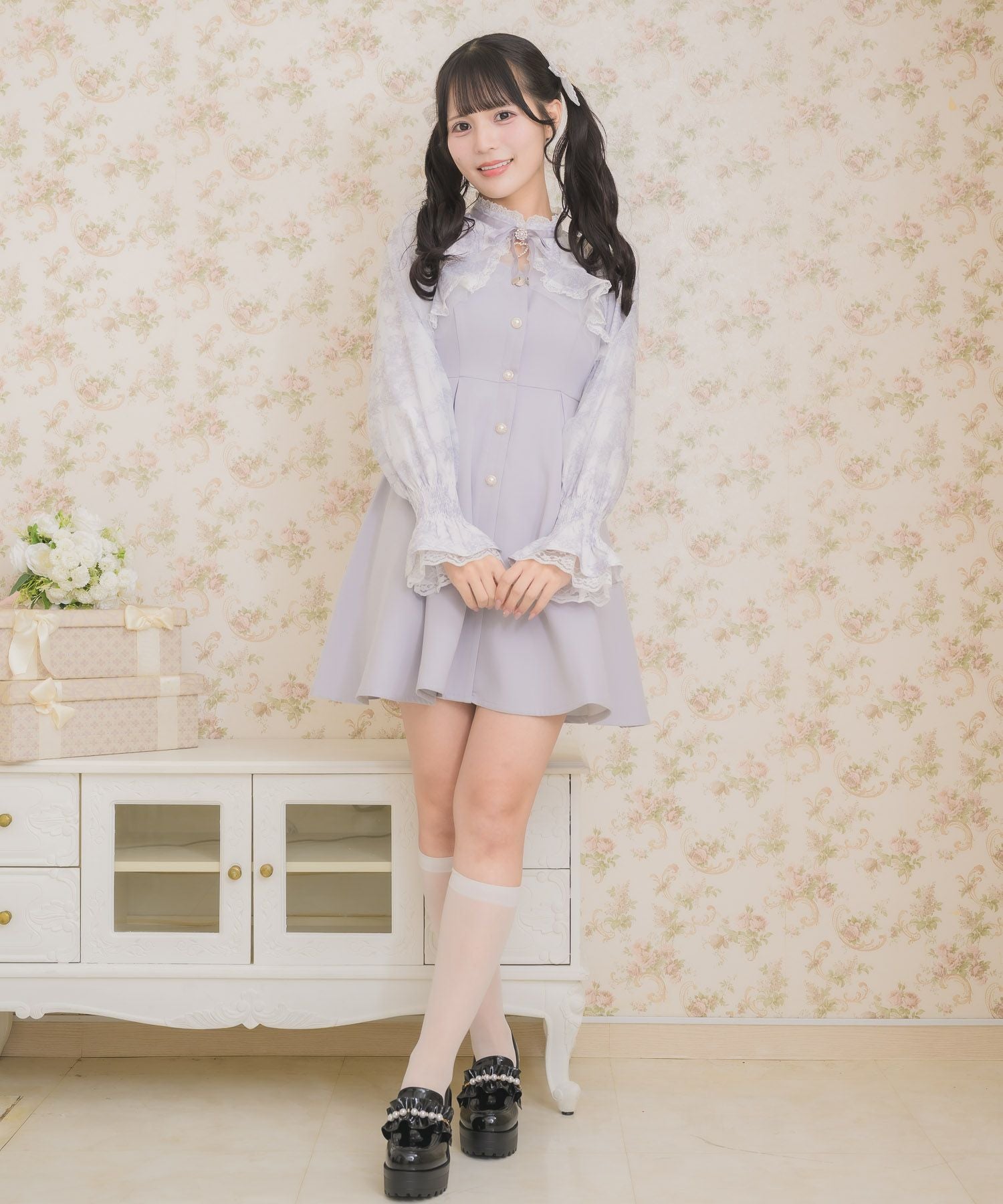 花柄シアーラッフルワンピース | Rlab store