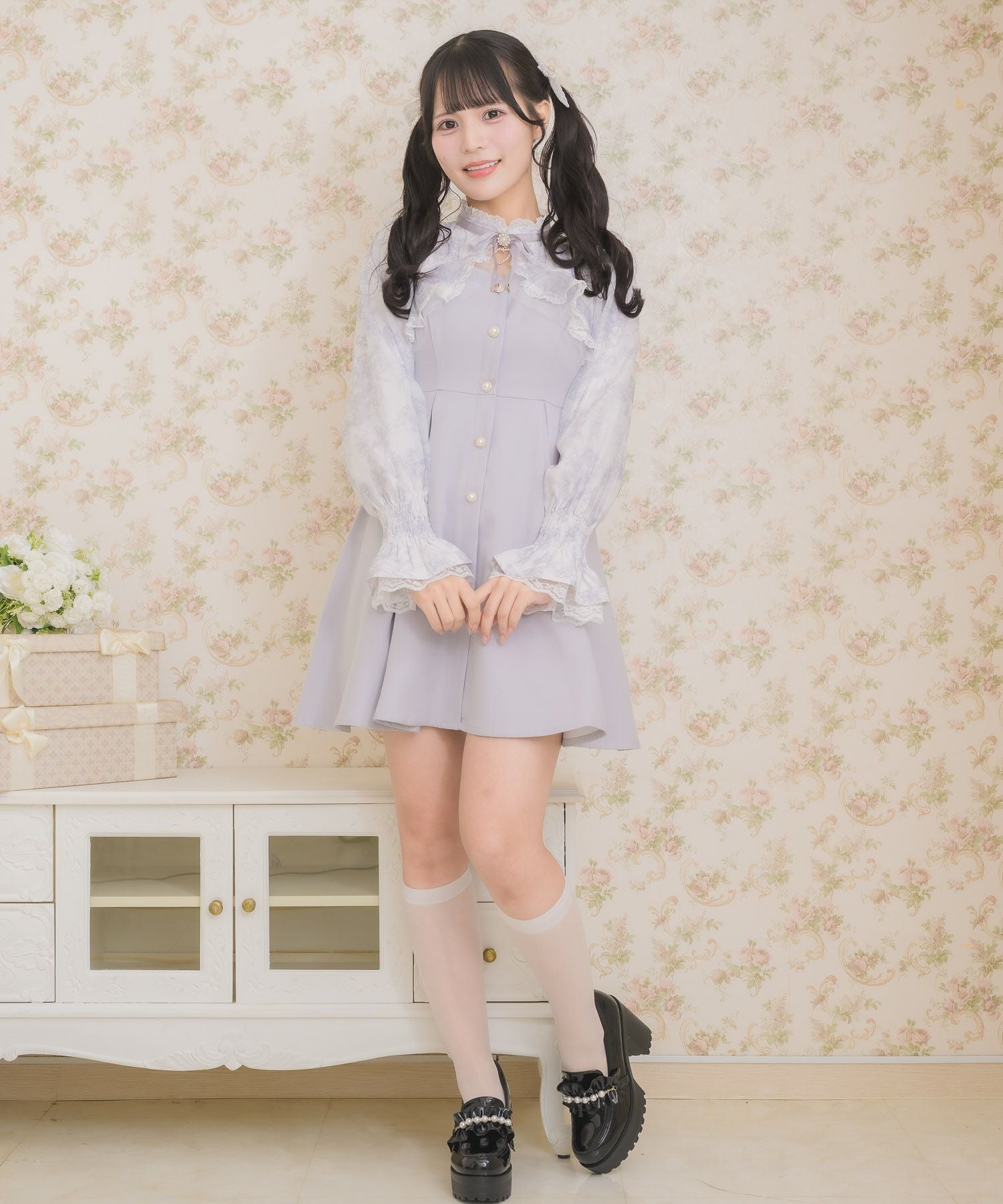 花柄シアーラッフルワンピース | Rlab store