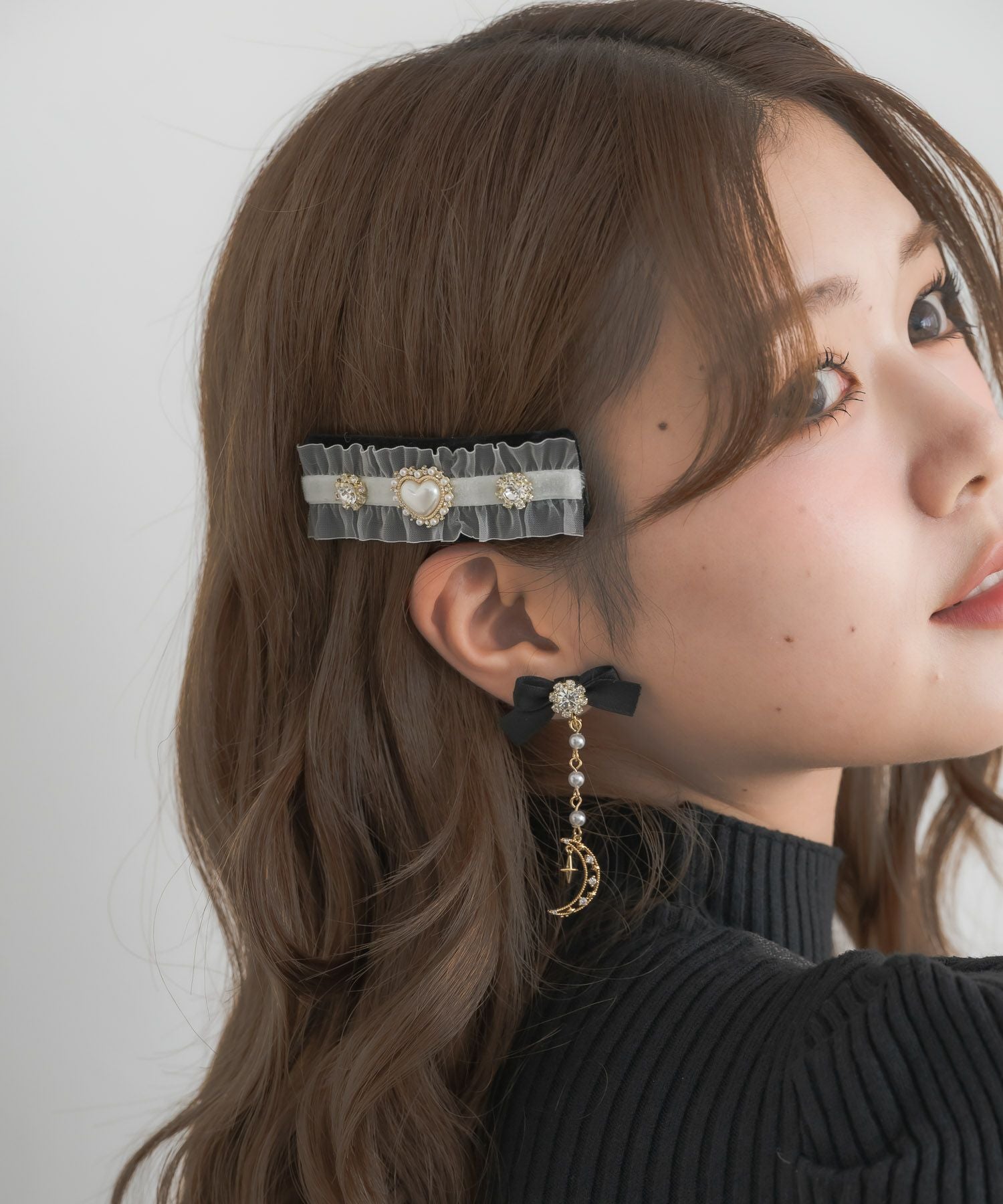 ハートビジューリボンヘアクリップセット | Rlab store