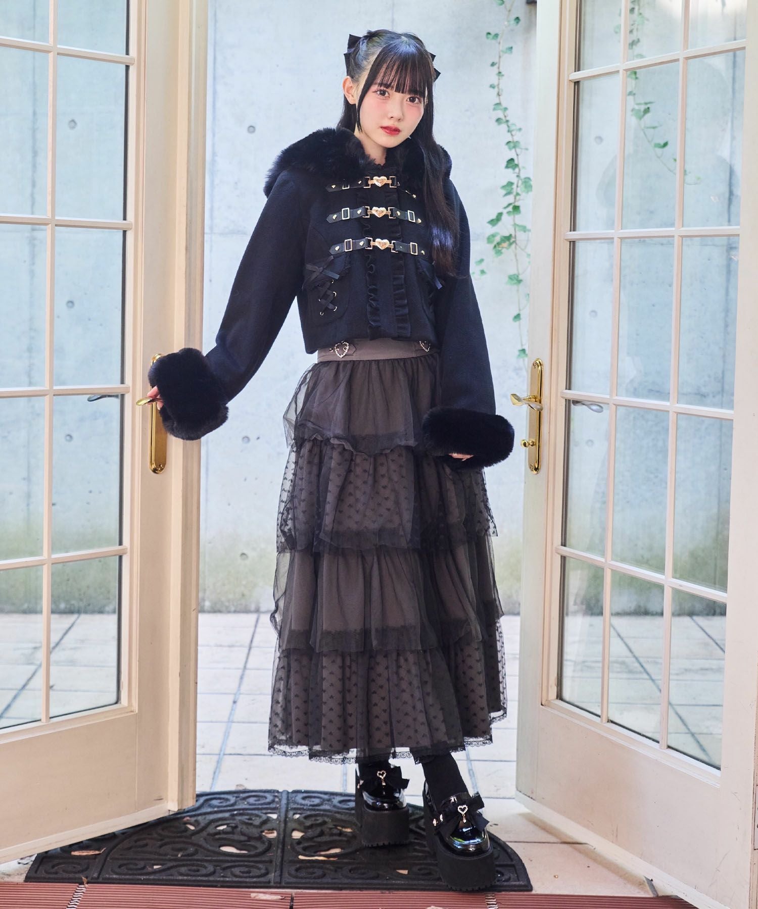 ハートチュールティアードロングスカート | Rlab store