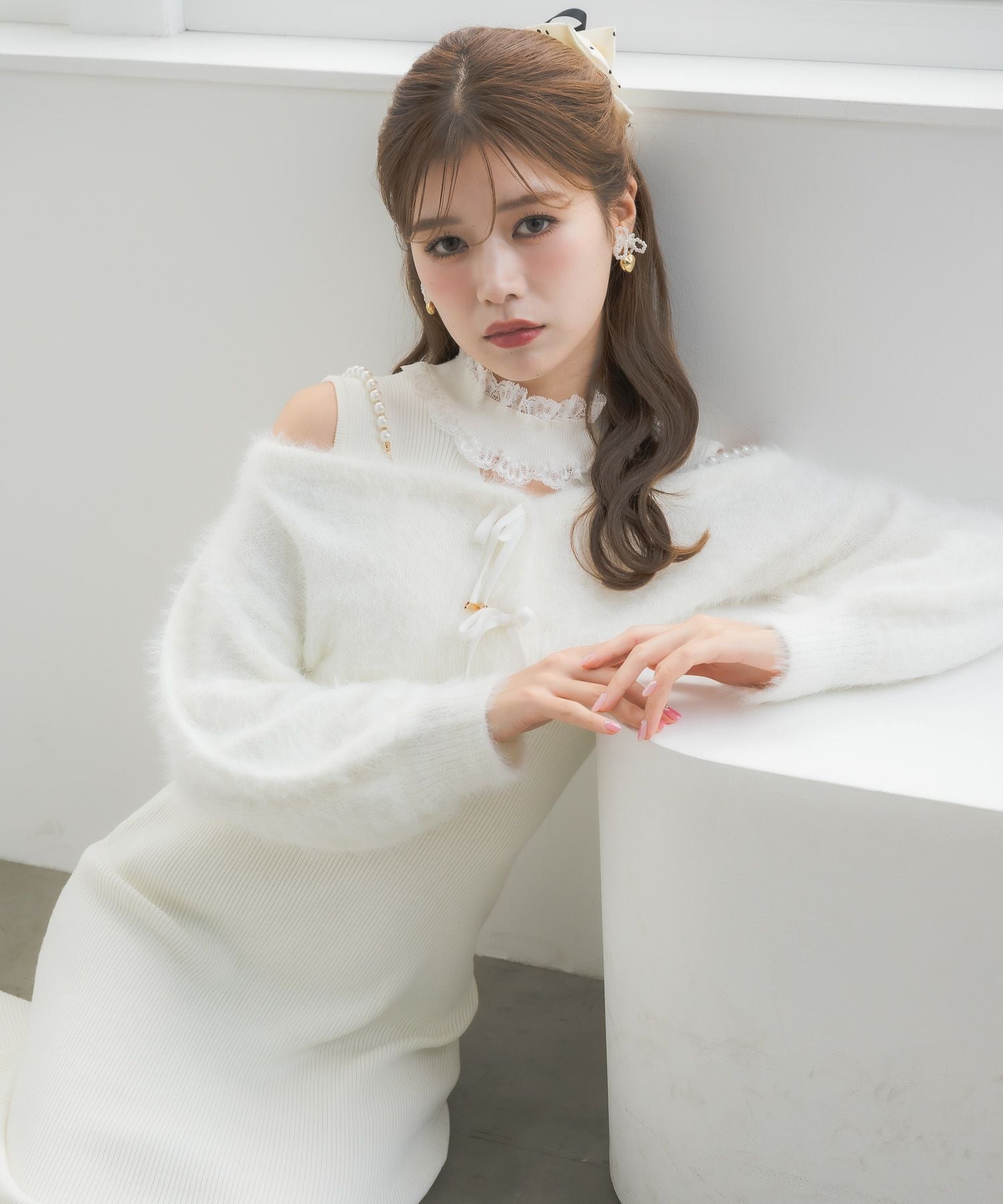 ニットワンピース×オフショルカーデセット | Rlab store