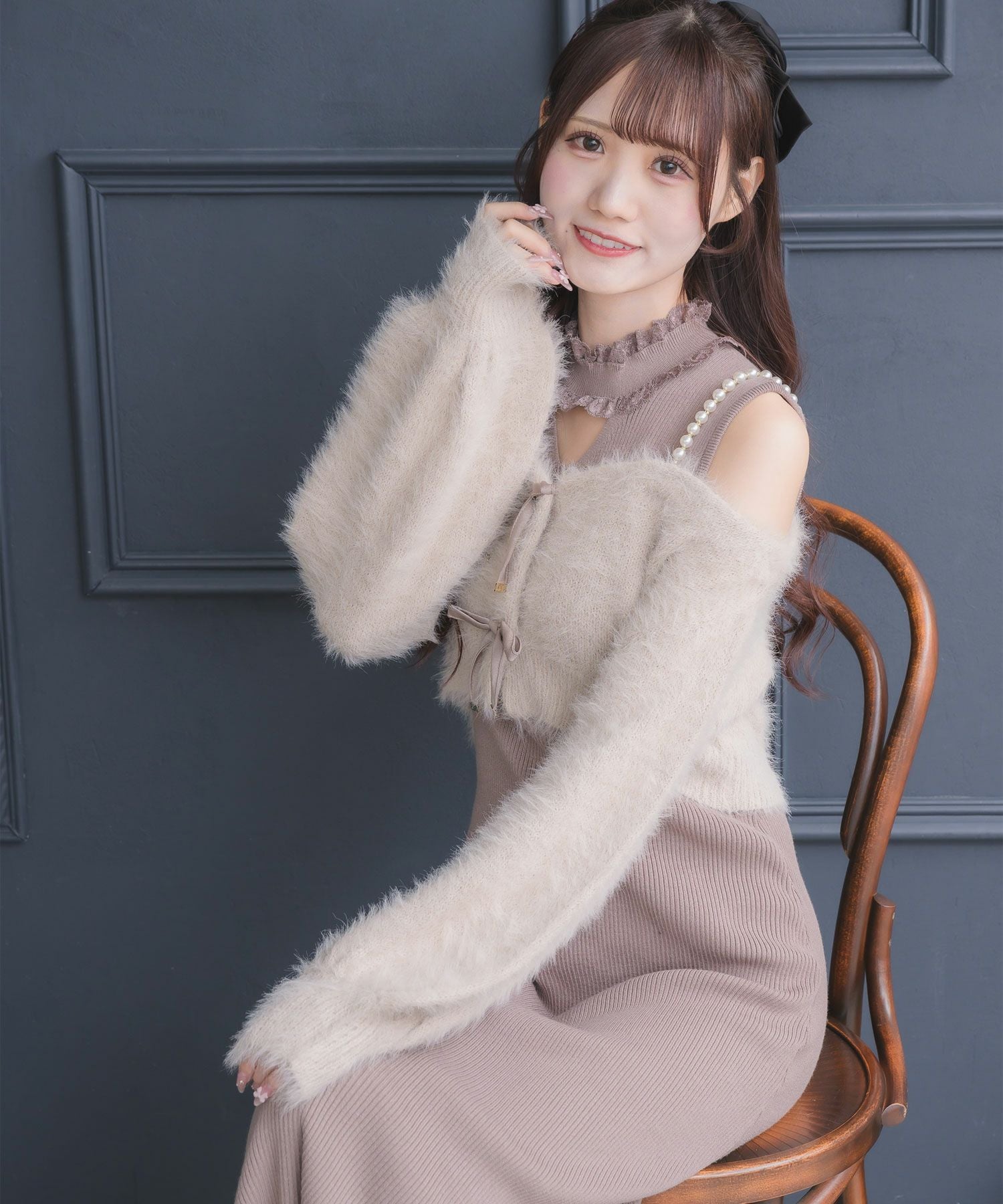 ニットワンピース×オフショルカーデセット | Rlab store
