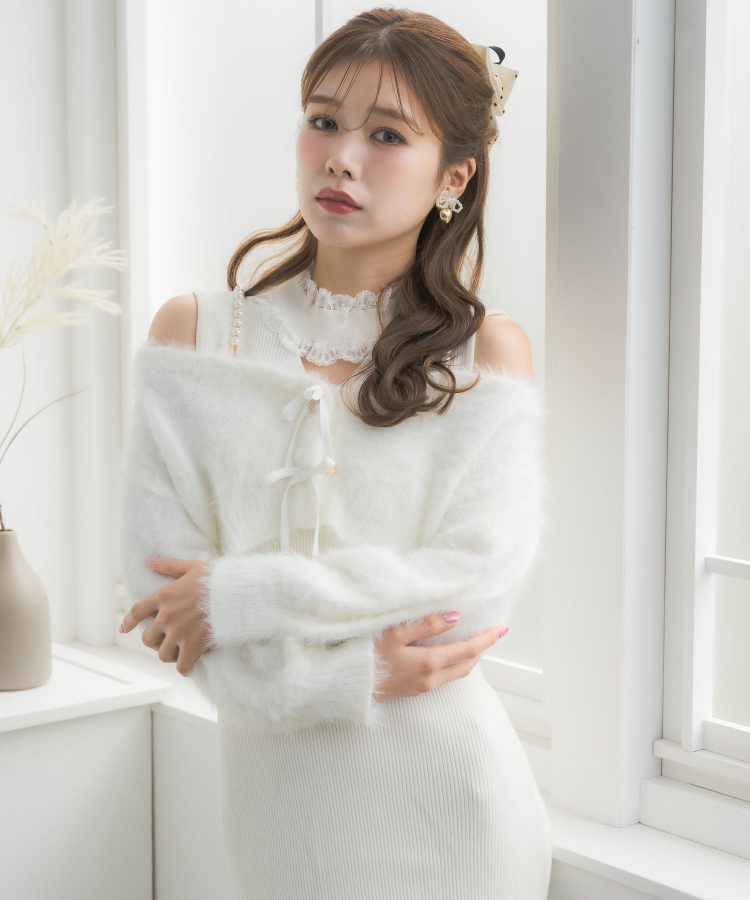 ニットワンピース×オフショルカーデセット | Rlab store
