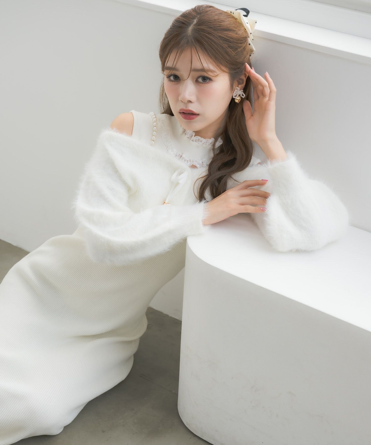 ニットワンピース×オフショルカーデセット | Rlab store