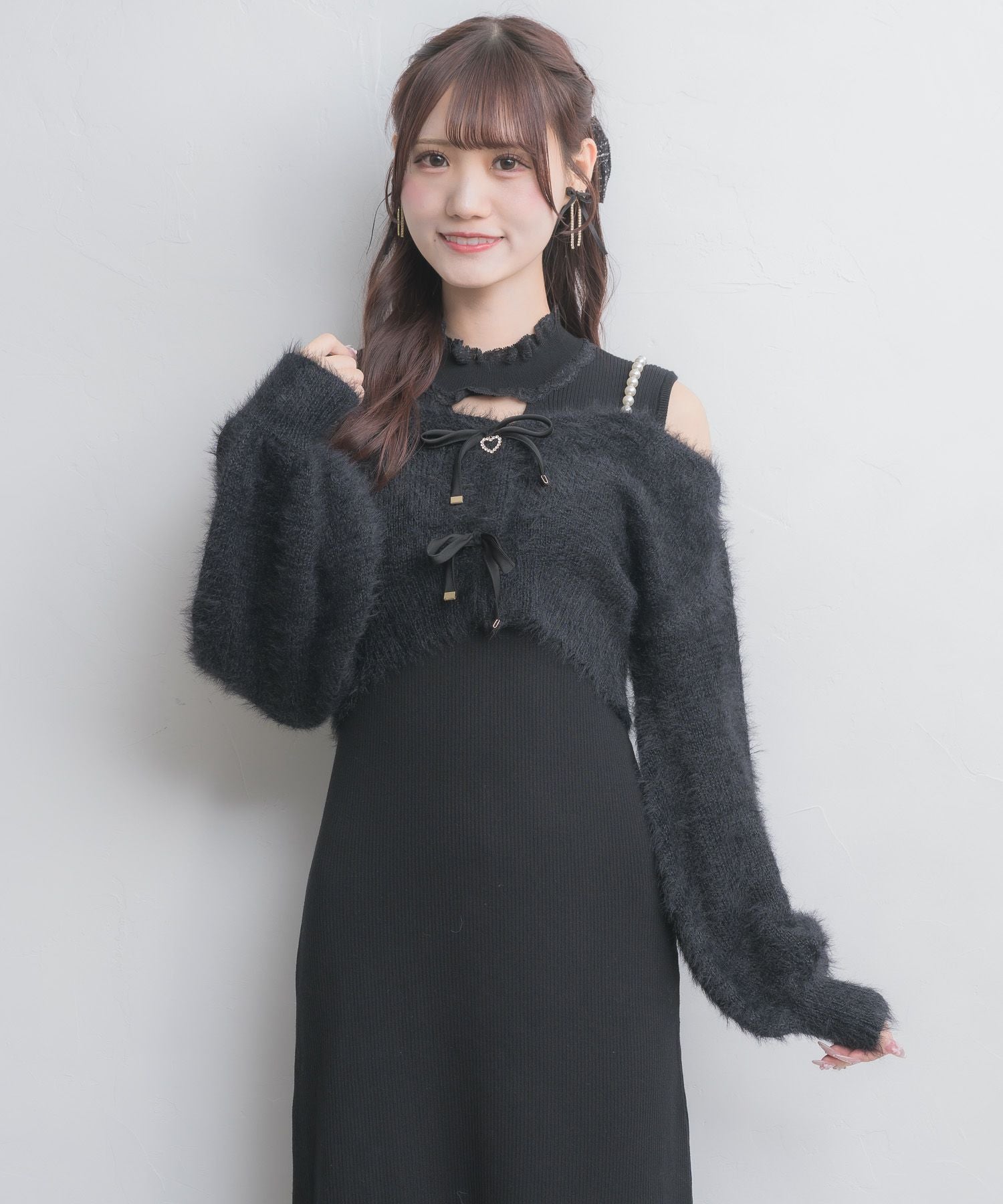 ニットワンピース×オフショルカーデセット | Rlab store