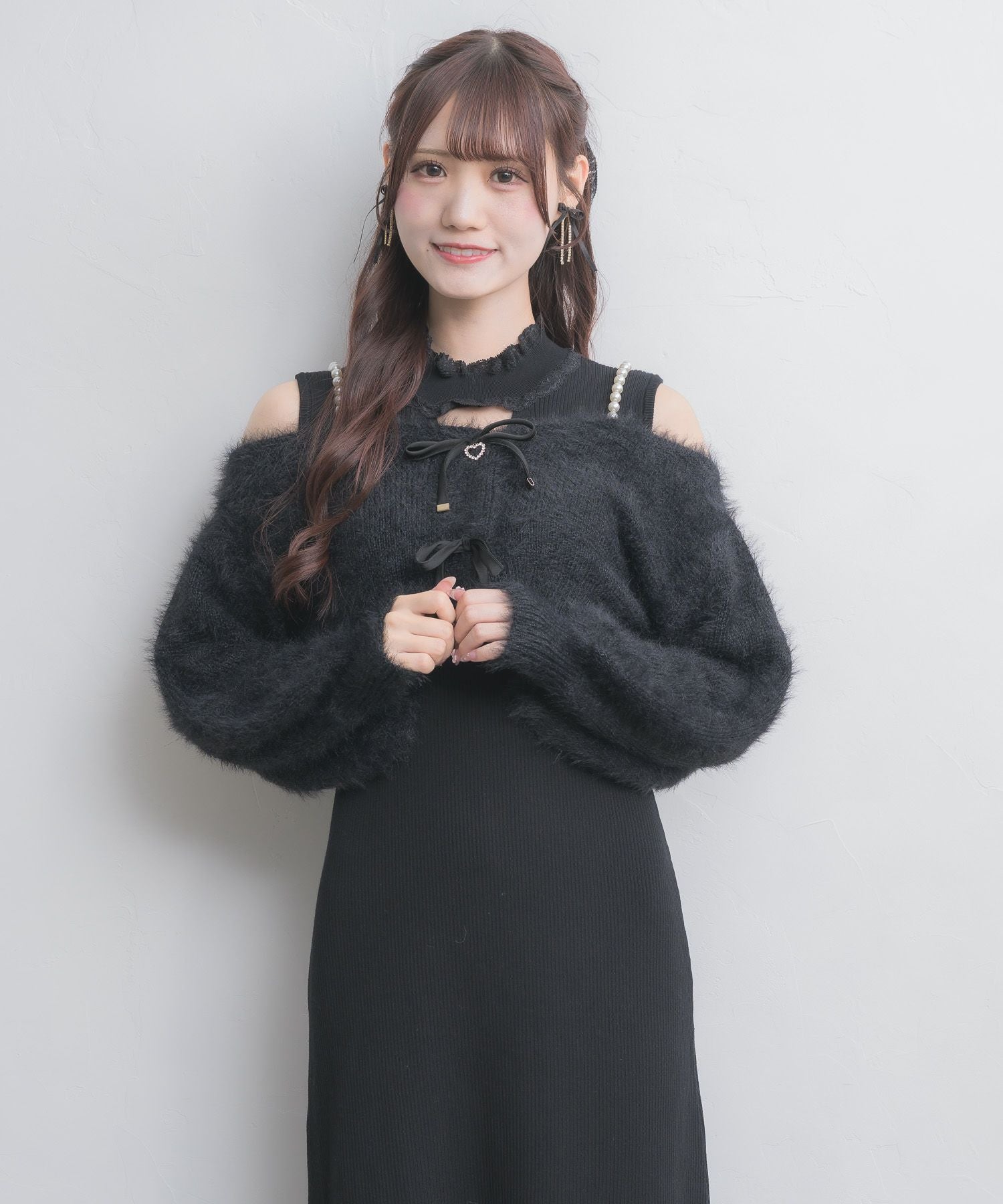 ニットワンピース×オフショルカーデセット | Rlab store