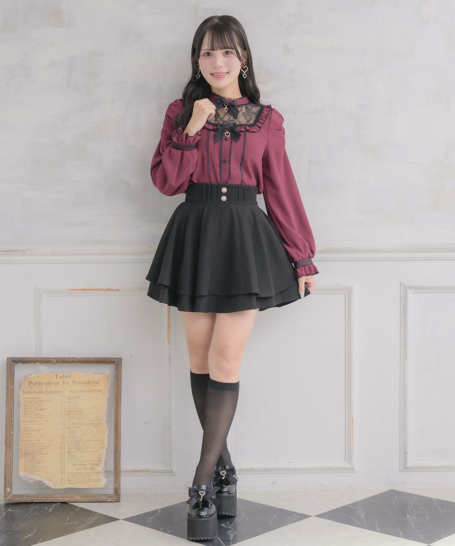 バックリボンダブルフレアスカパン | Rlab store