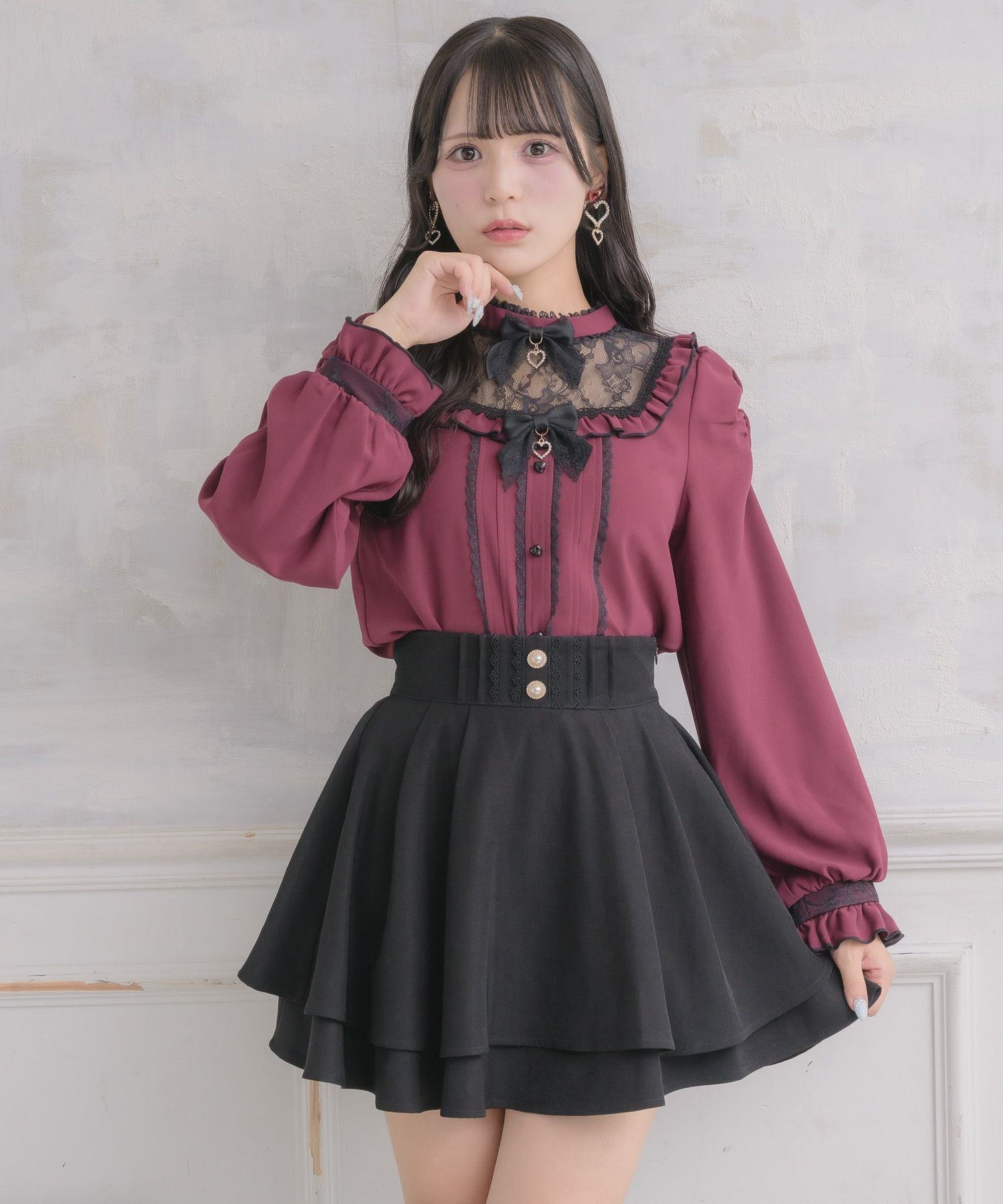 バックリボンダブルフレアスカパン | Rlab store